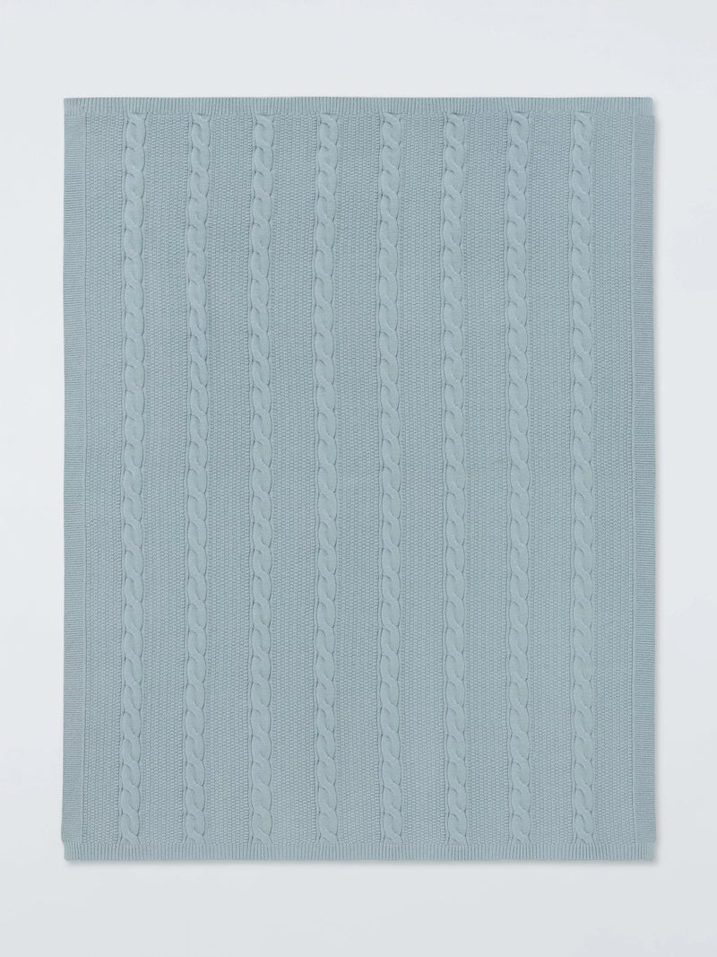 John Lewis baby blanket ice blue knitted (British brand)