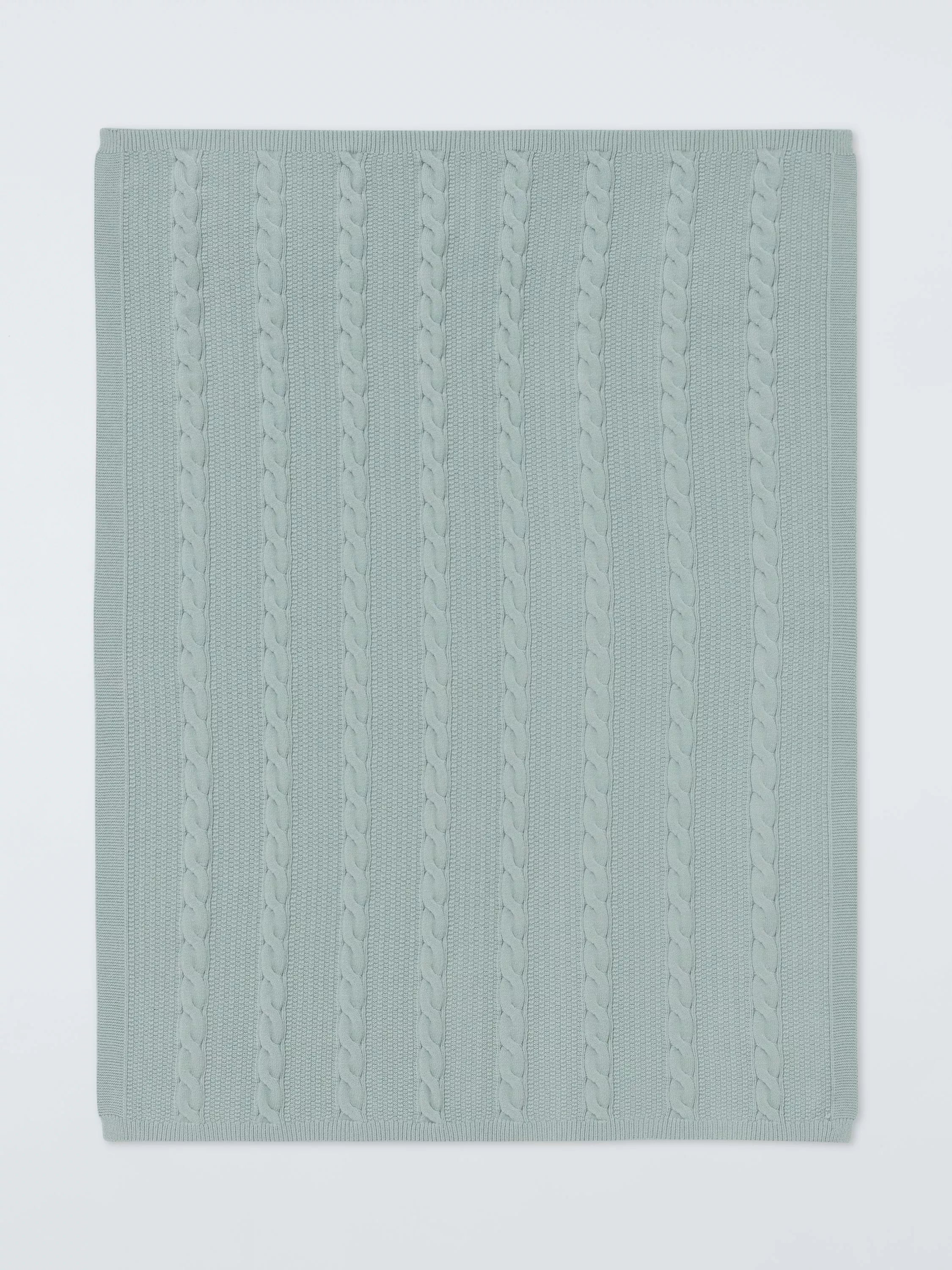 John Lewis baby blanket sage cable stitch for Moses basket (British brand)