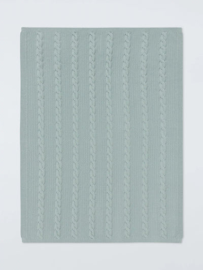 John Lewis John Lewis Baby Cable Stitch Blanket, Sage, 80 x 100cm- Buy online at McGrocer