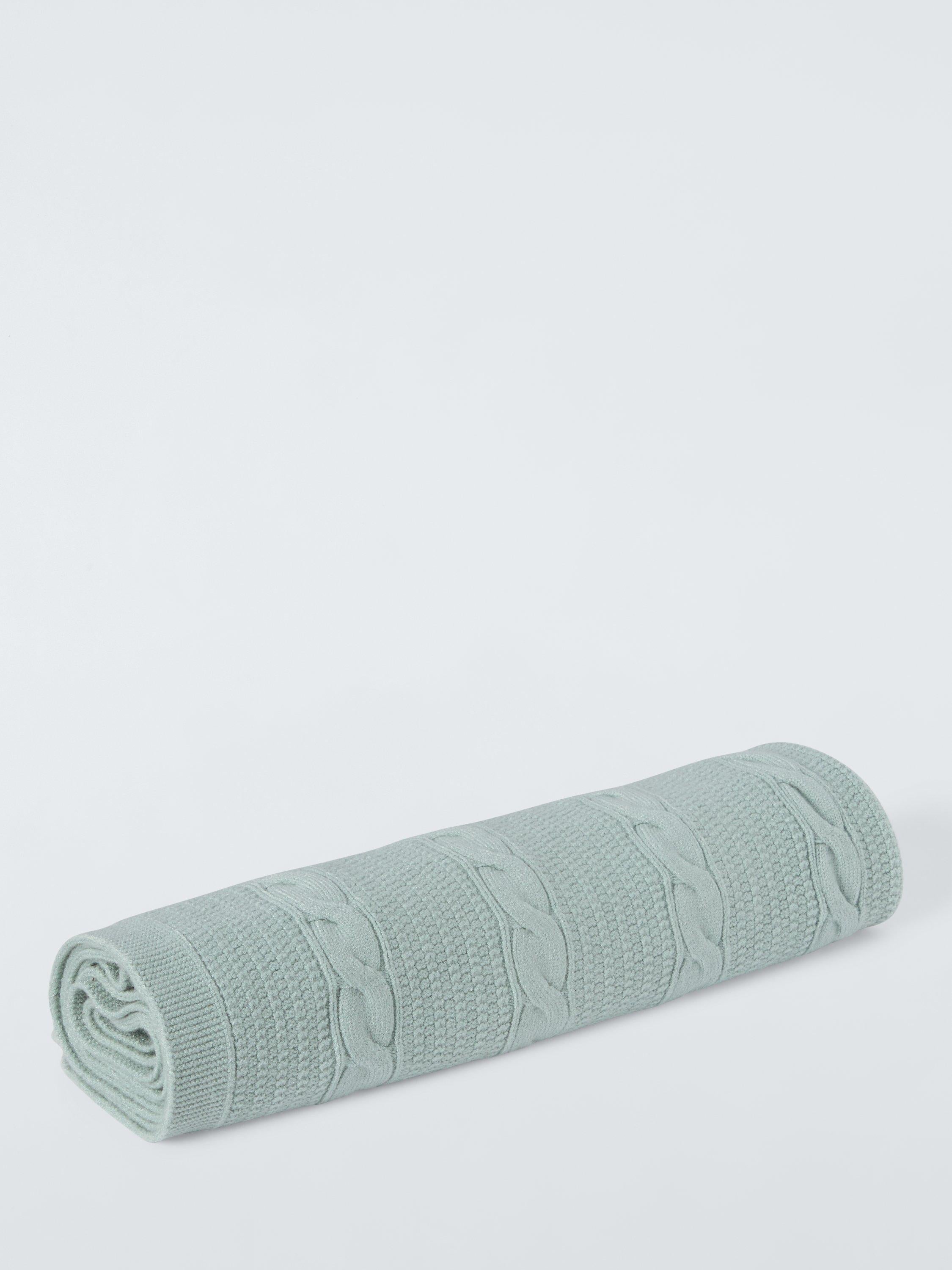 John Lewis baby blanket sage cable stitch for Moses basket (British brand)