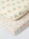 John Lewis pink floral fitted cot sheets pack of 2 (British brand)