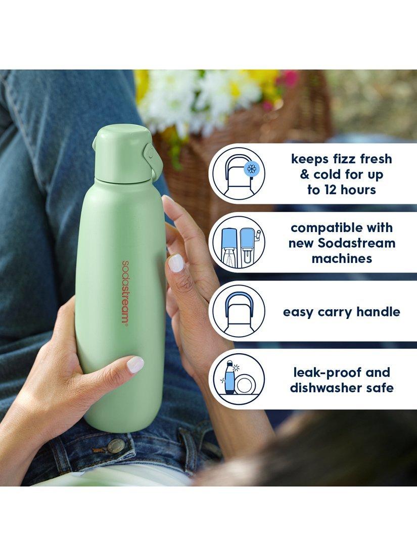SodaStream stainless steel sparkling drinks bottle 900ml, UK version