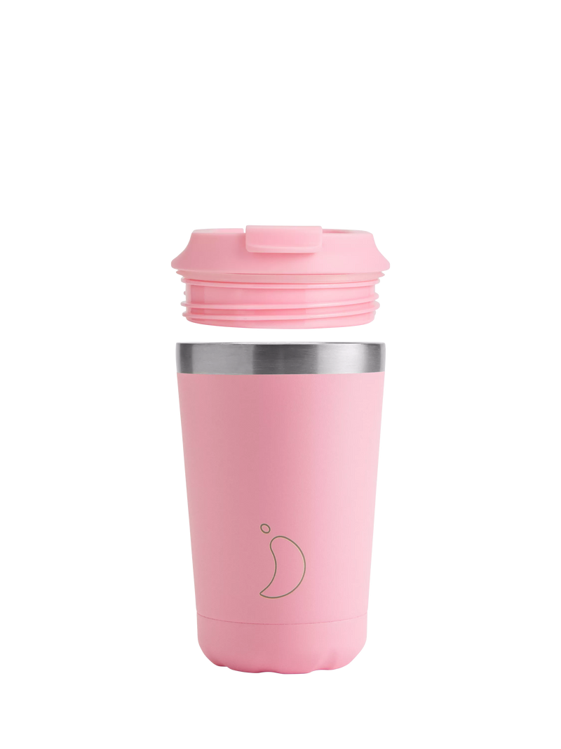 Chilly's double wall insulated travel mug pastel pink 340ml, UK version