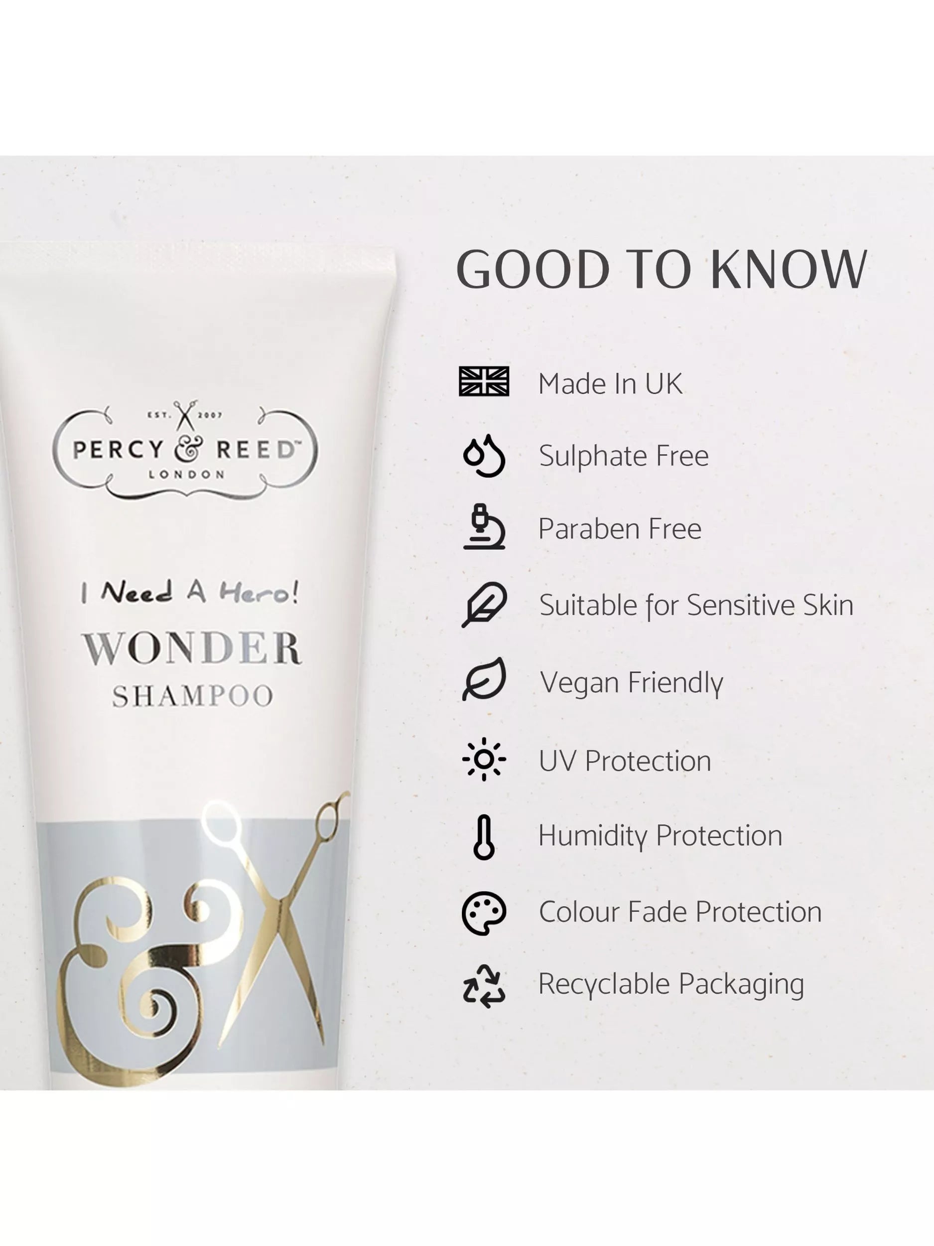 Percy & Reed Wonder Shampoo 50ml - British product