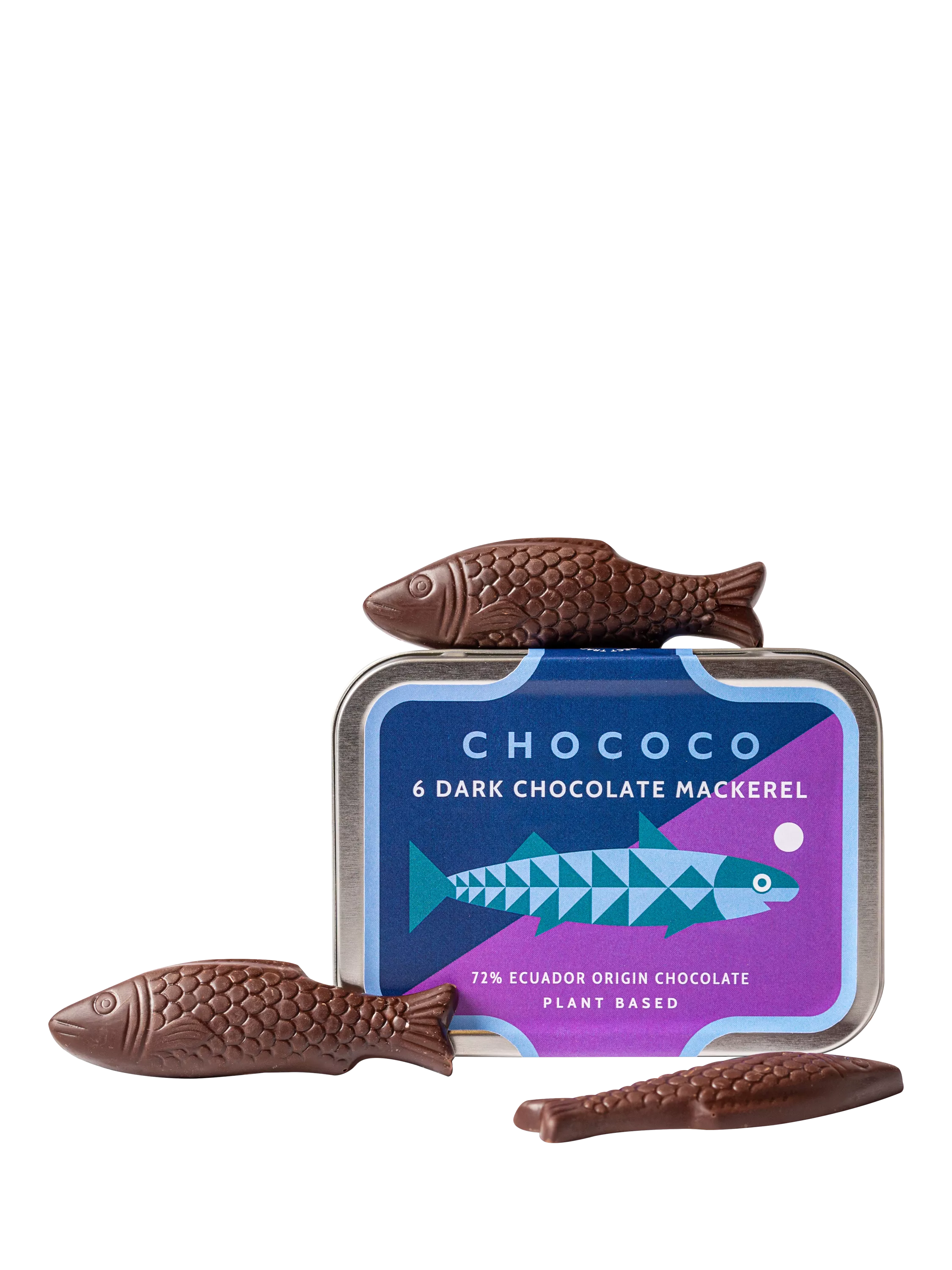 Chococo dark chocolate mackerel 65g reusable tin (British brand)
