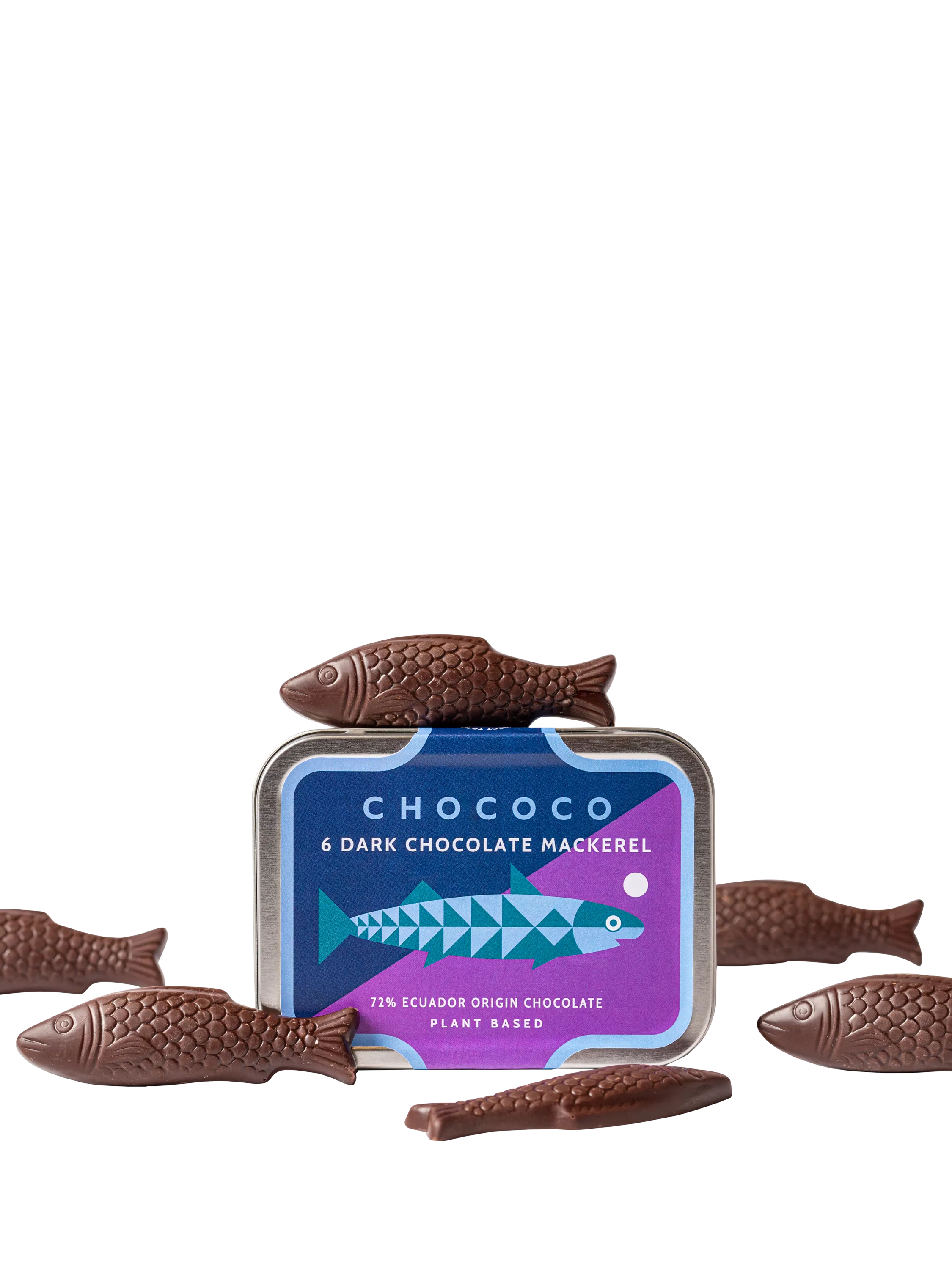 Chococo dark chocolate mackerel 65g reusable tin (British brand)