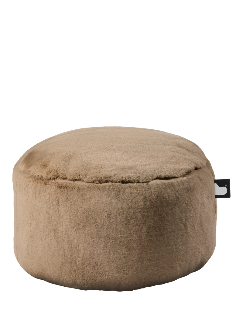 Extreme Lounging mink faux fur drum pouffe, UK version