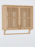 John Lewis slatted bamboo bathroom wall cabinet with rail (British brand)