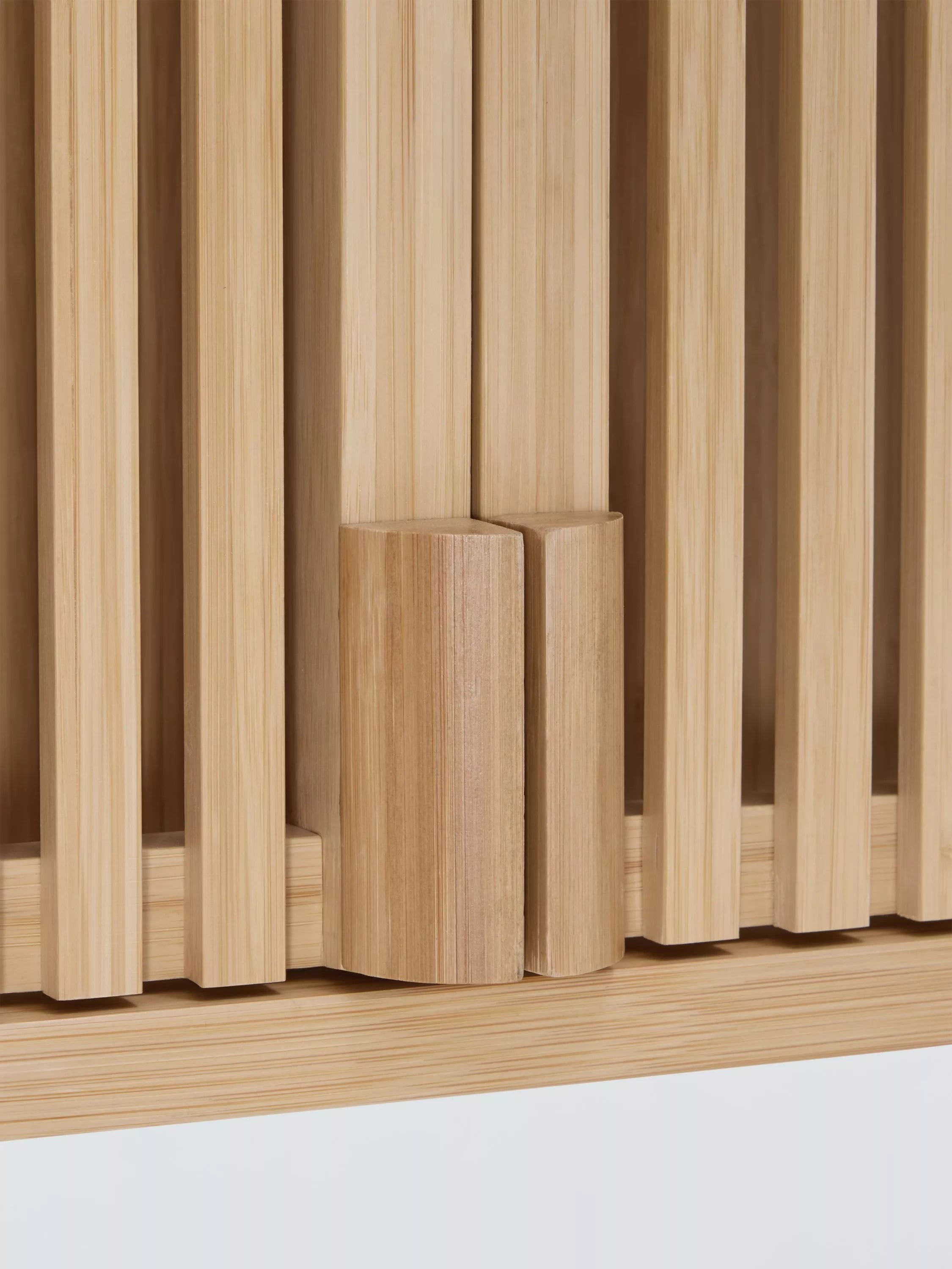 John Lewis slatted bamboo bathroom wall cabinet with rail (British brand)