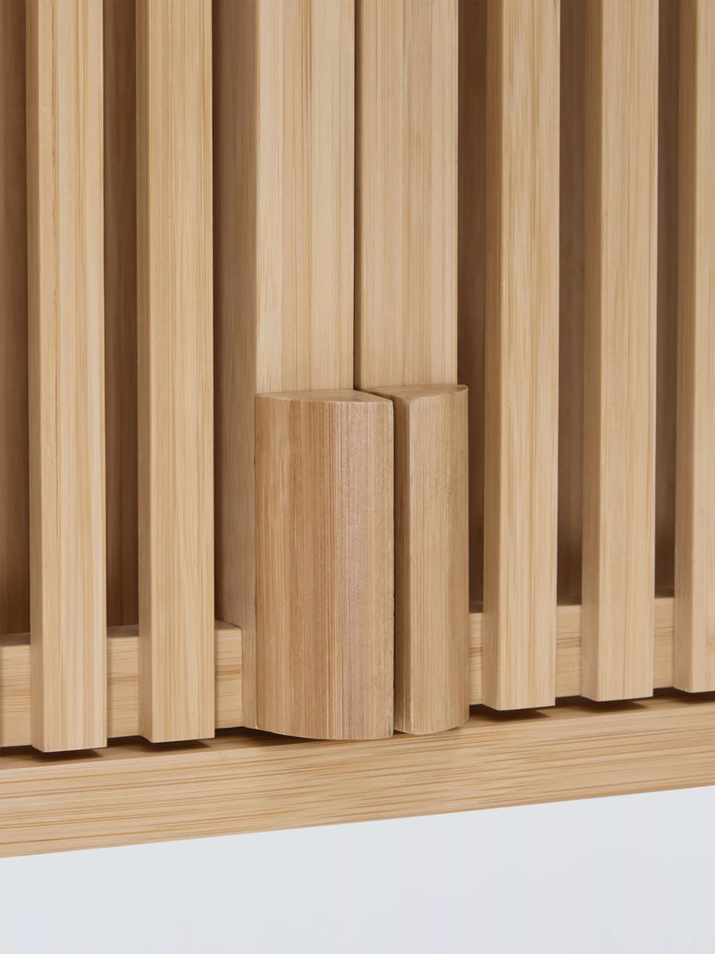 John Lewis slatted bamboo bathroom wall cabinet with rail (British brand)