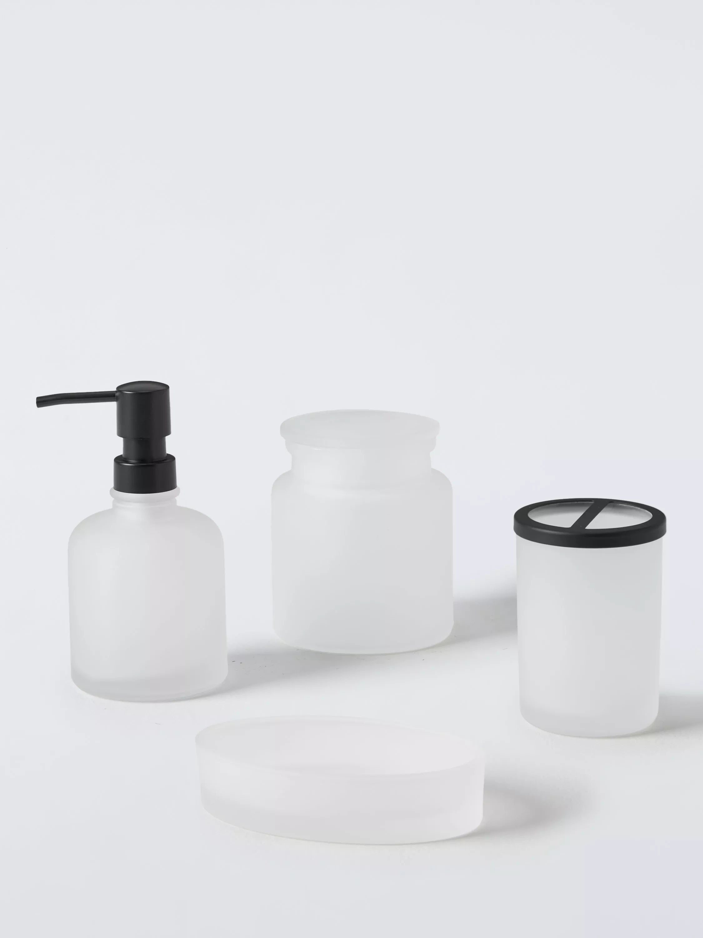 John Lewis white frosted glass soap dispenser 300ml - British product