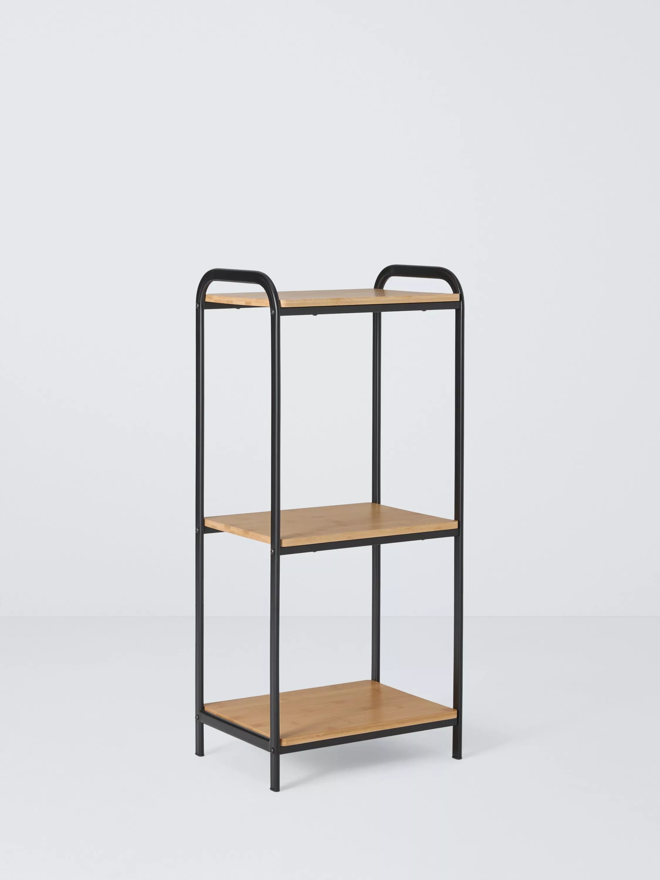 John Lewis bamboo and metal bathroom shelf unit, 90x40x30cm - British product