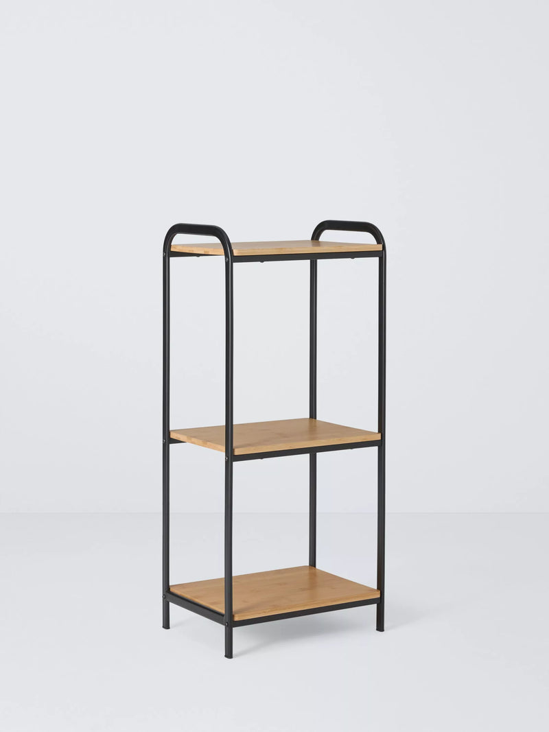John Lewis bamboo and metal bathroom shelf unit, 90x40x30cm - British product