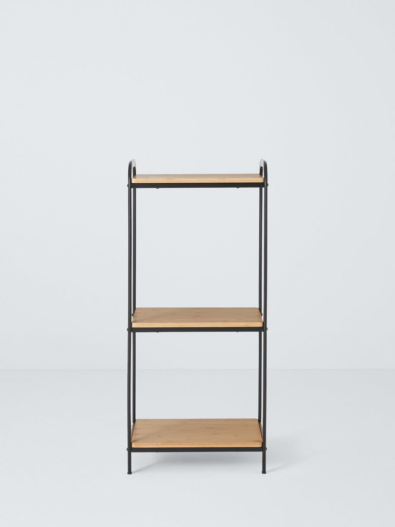 John Lewis bamboo and metal bathroom shelf unit, 90x40x30cm - British product