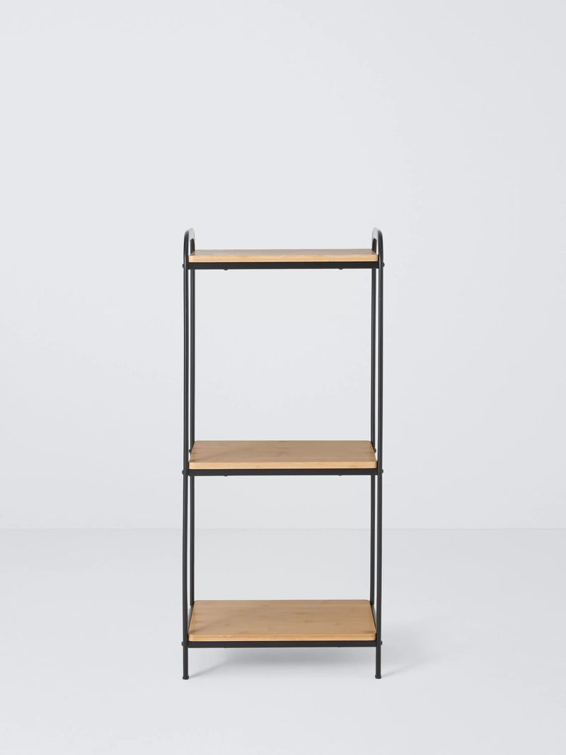 John Lewis bamboo and metal bathroom shelf unit, 90x40x30cm - British product