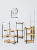 John Lewis bamboo and metal bathroom shelf unit, 90x40x30cm - British product
