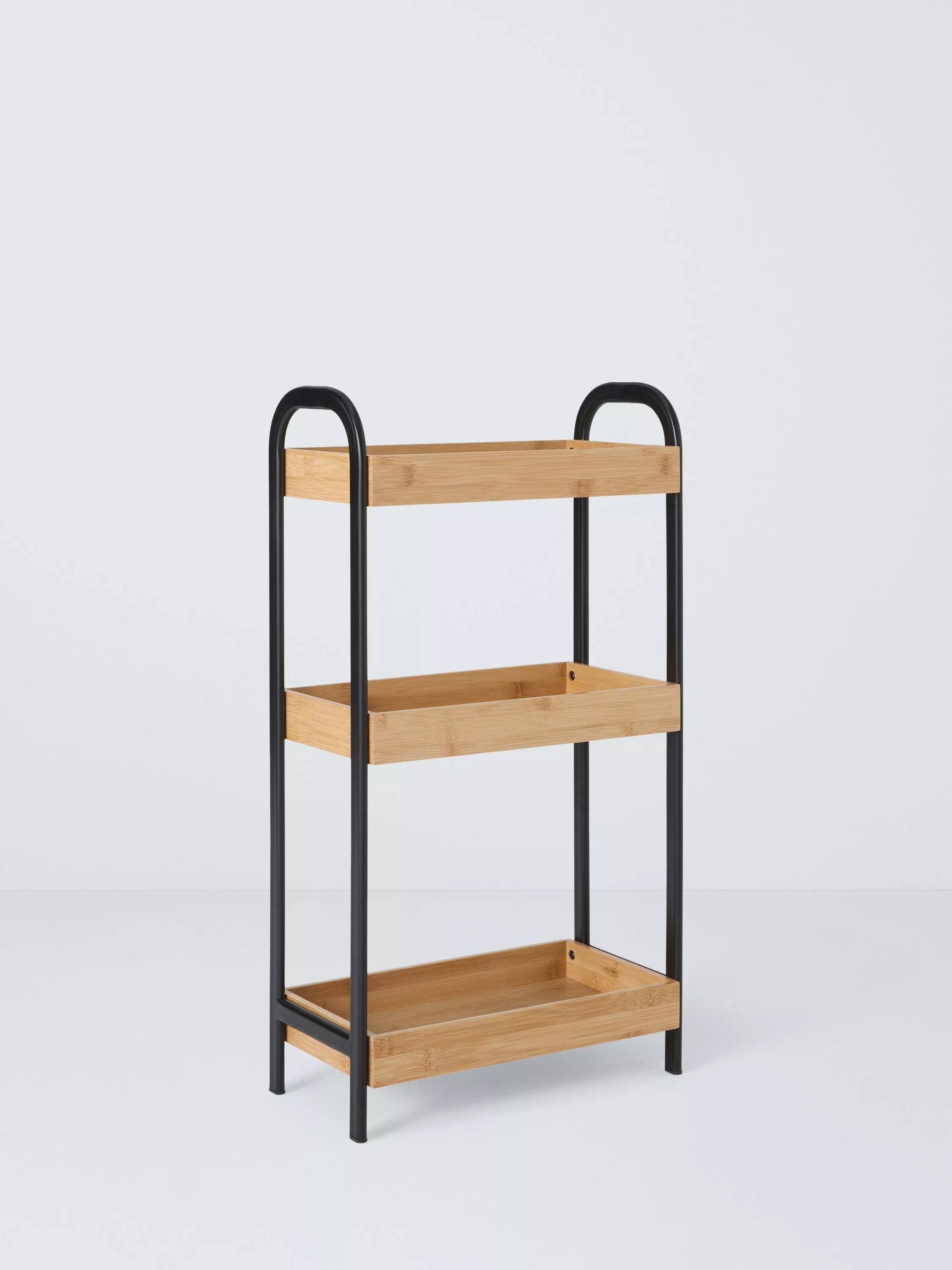 John Lewis three-tier bamboo and metal bathroom storage caddy - British product