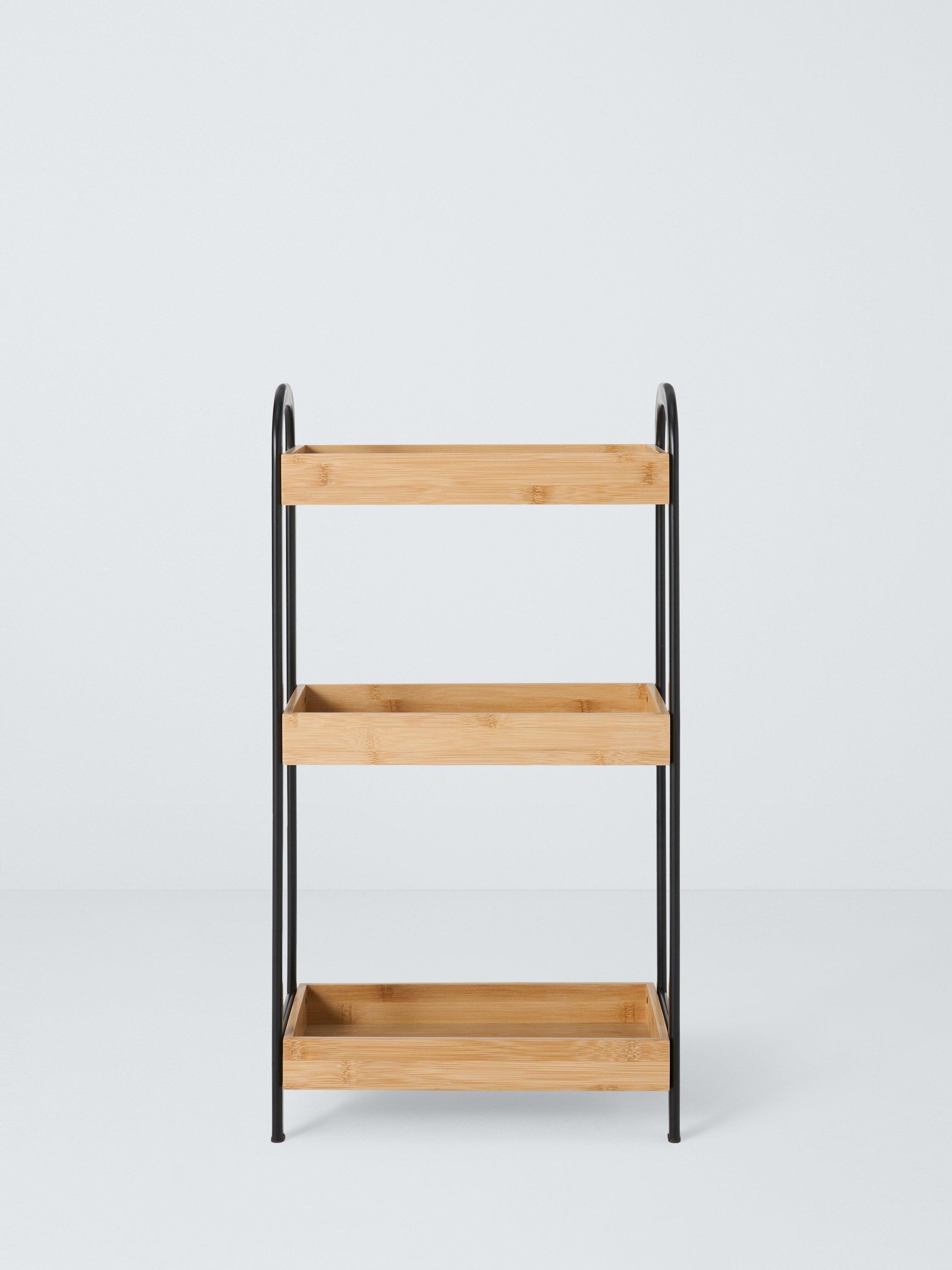 John Lewis three-tier bamboo and metal bathroom storage caddy - British product