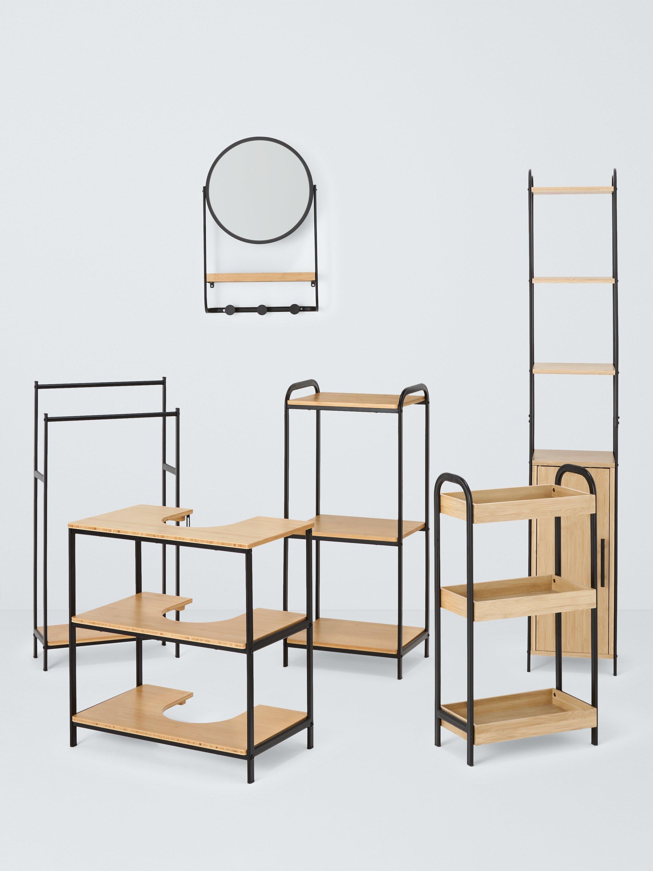 John Lewis three-tier bamboo and metal bathroom storage caddy - British product
