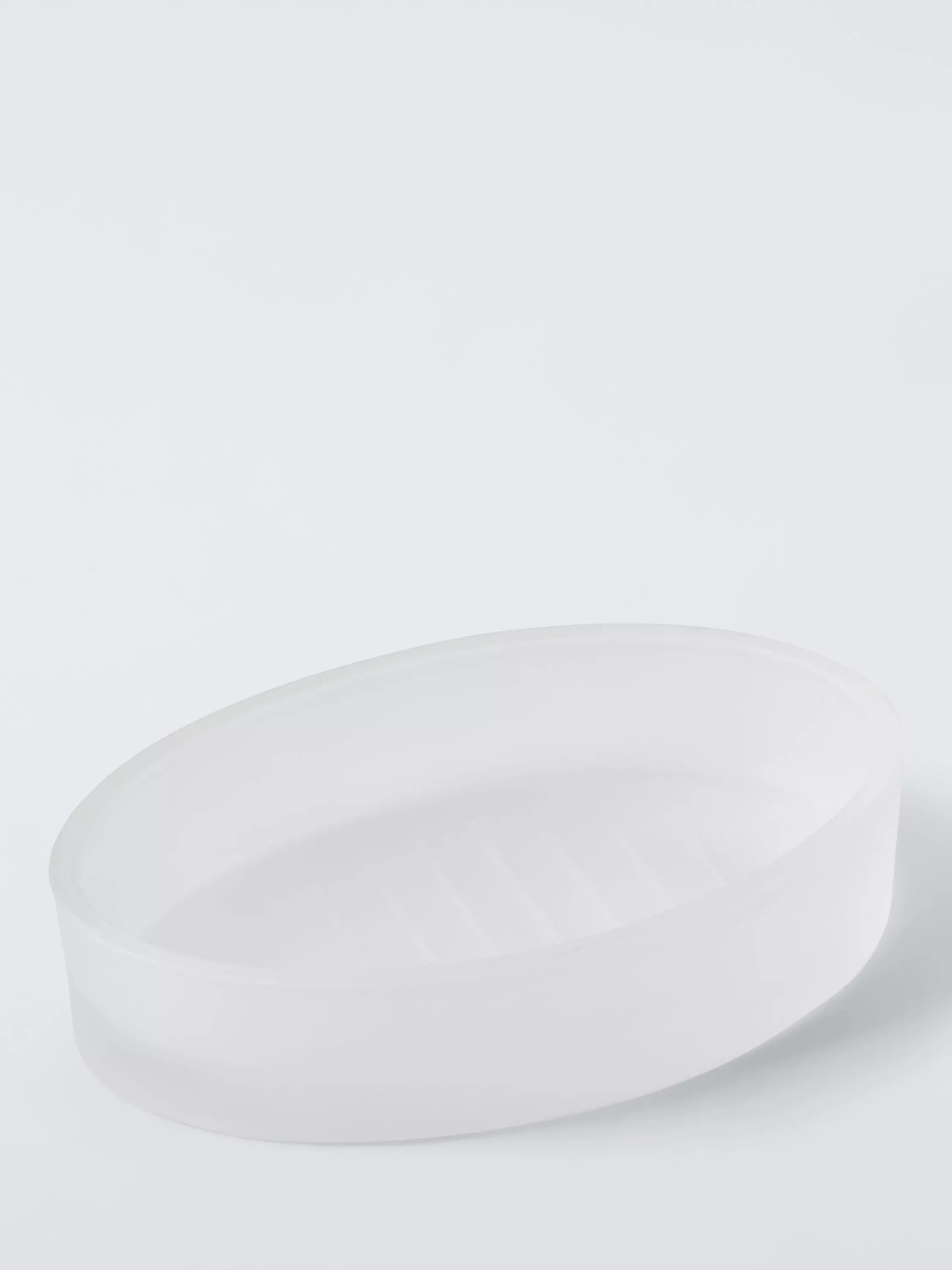 John Lewis frosted glass soap dish white, UK version