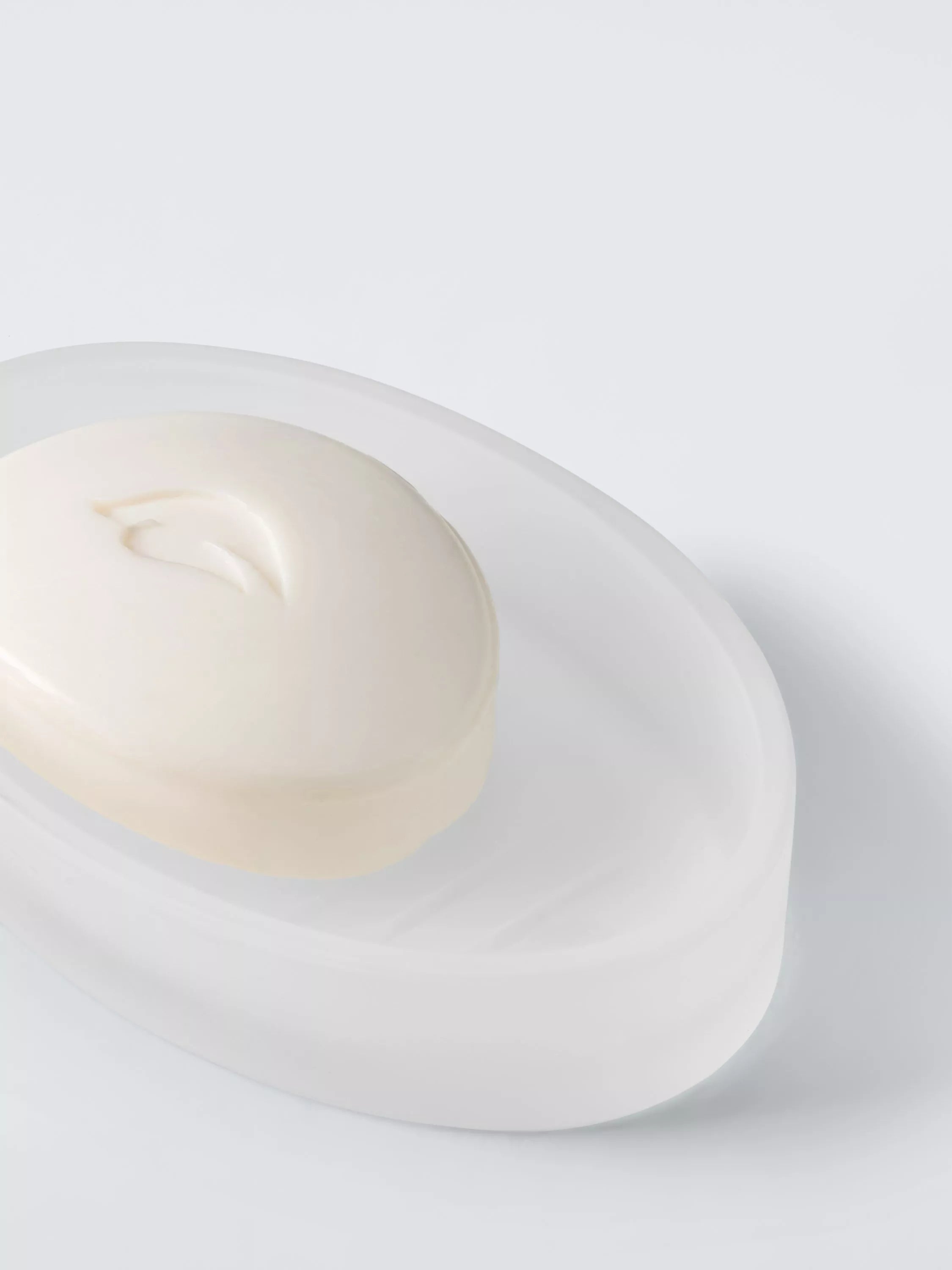 John Lewis frosted glass soap dish white, UK version