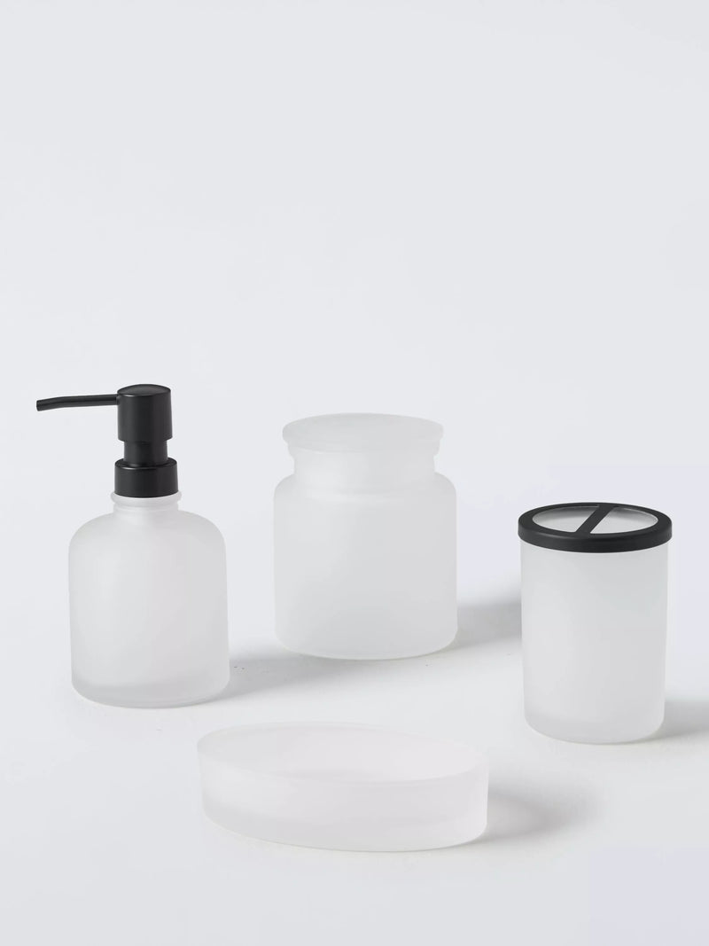 John Lewis frosted glass soap dish white, UK version