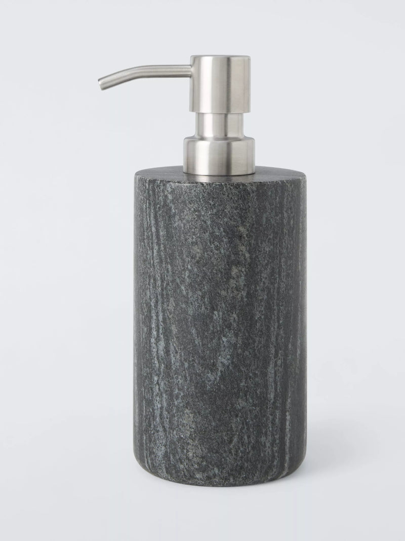 John Lewis marble soap dispenser brushed white marble stainless steel H18cm, UK version
