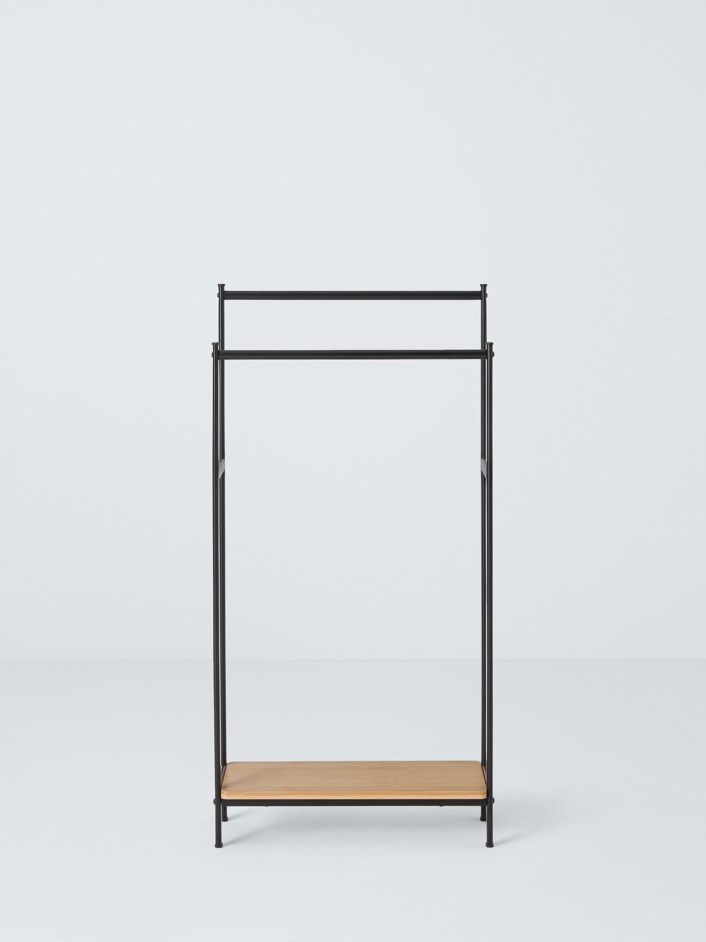 John Lewis bamboo and metal bathroom towel rail, black and natural finish (British brand)