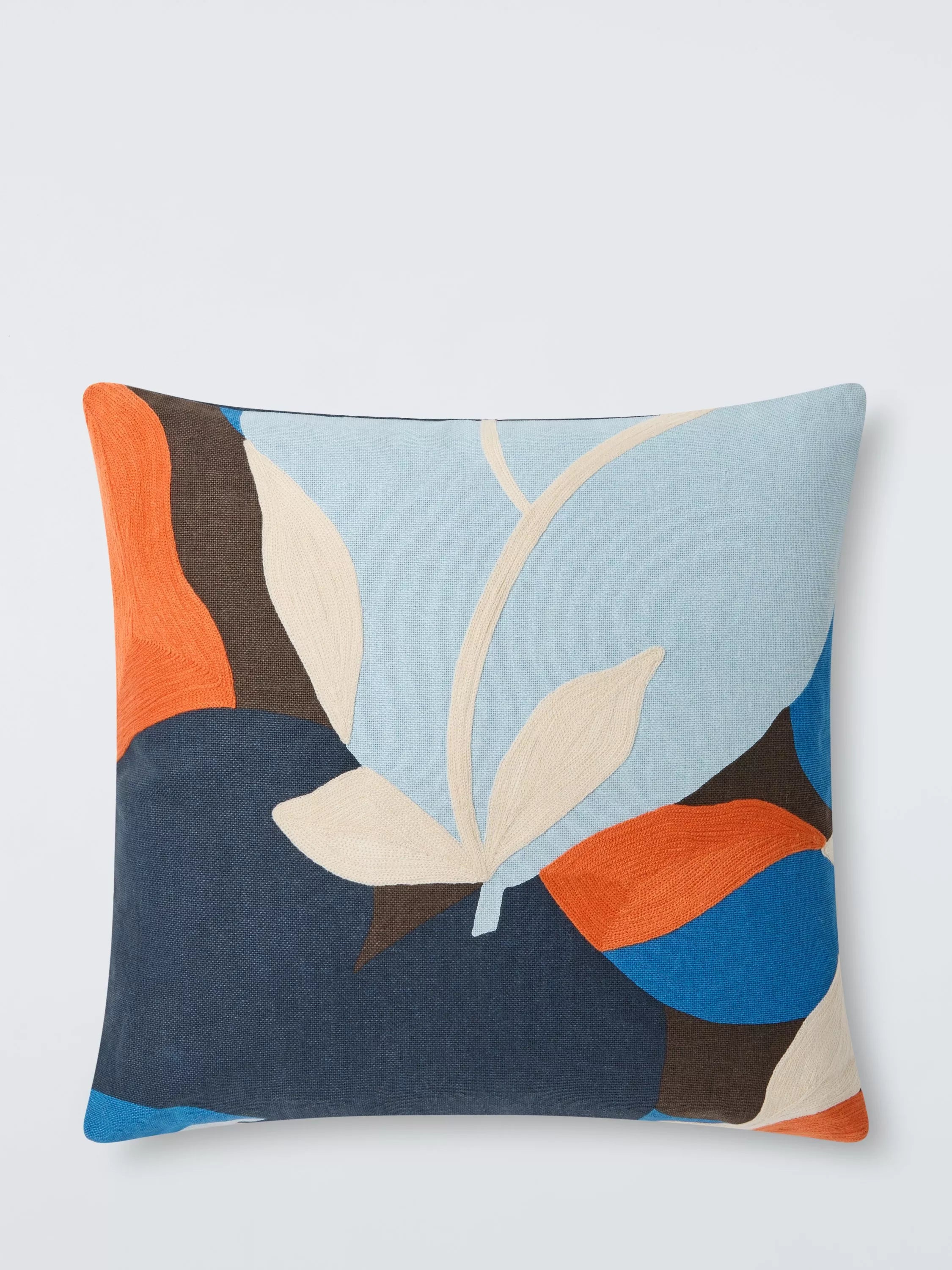 John Lewis Floral Crop Embroidered Cushion 50 x 50cm
