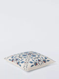 John Lewis Azura Embroidered Cushion Blue 50x50cm, imported from the UK
