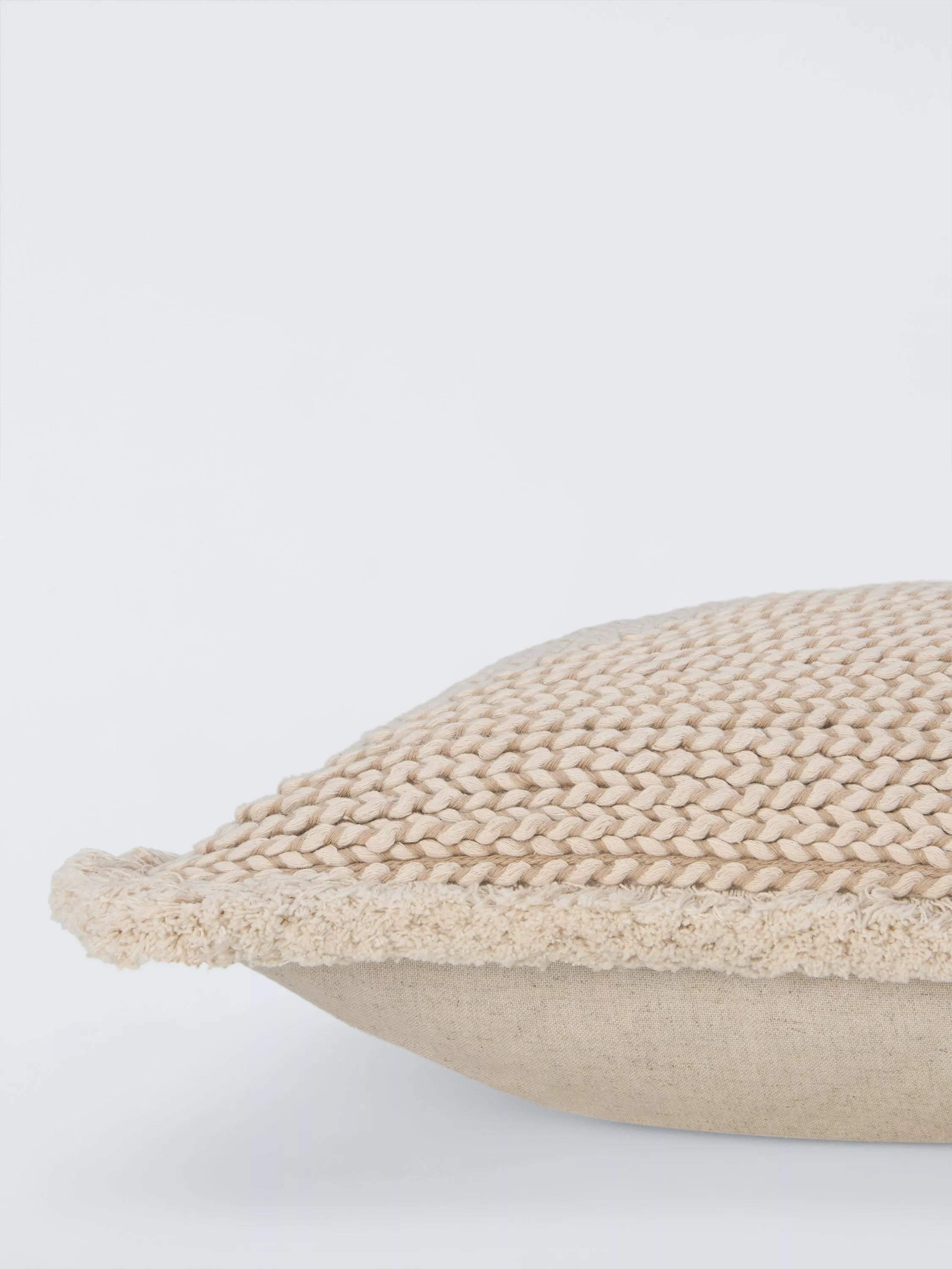 John Lewis natural braided cotton cushion - British product