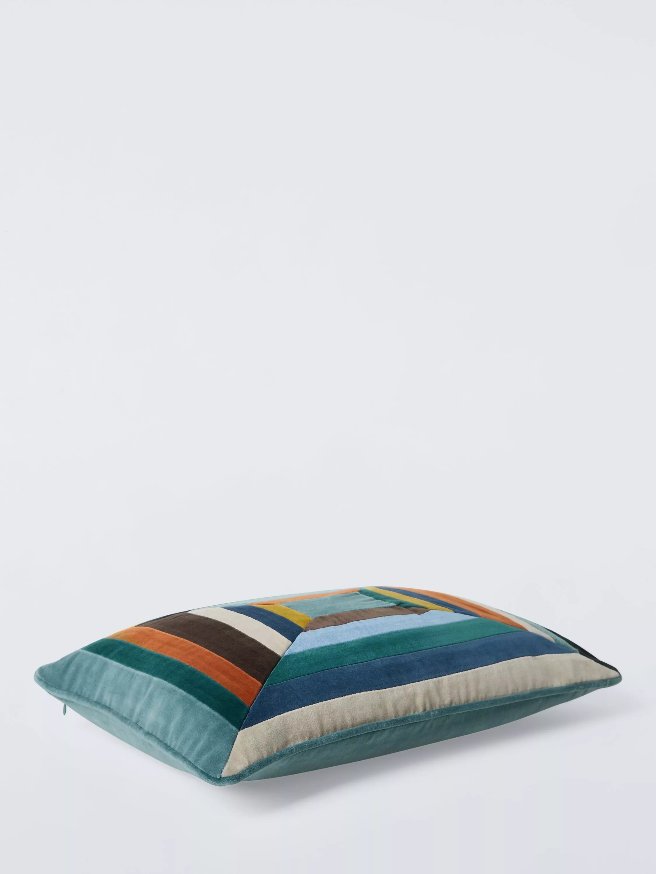 John Lewis cushion patchwork velvet multi 35x55cm, UK version