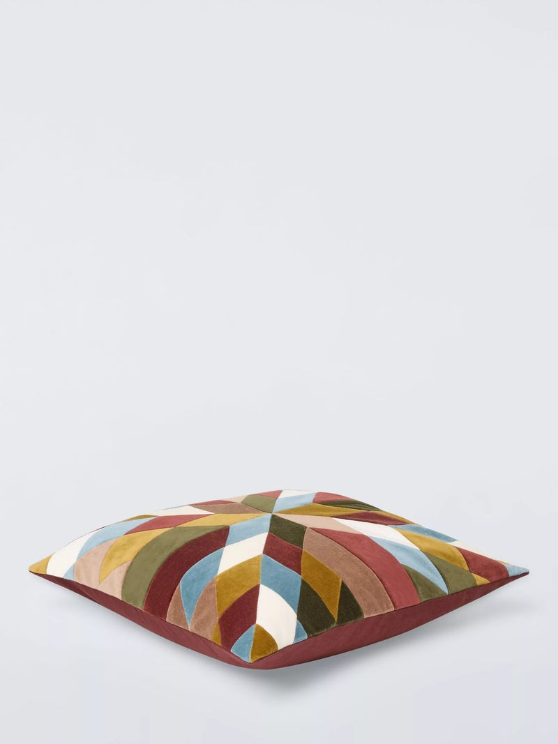 John Lewis velvet star patch cushion 45x45cm, imported from the UK