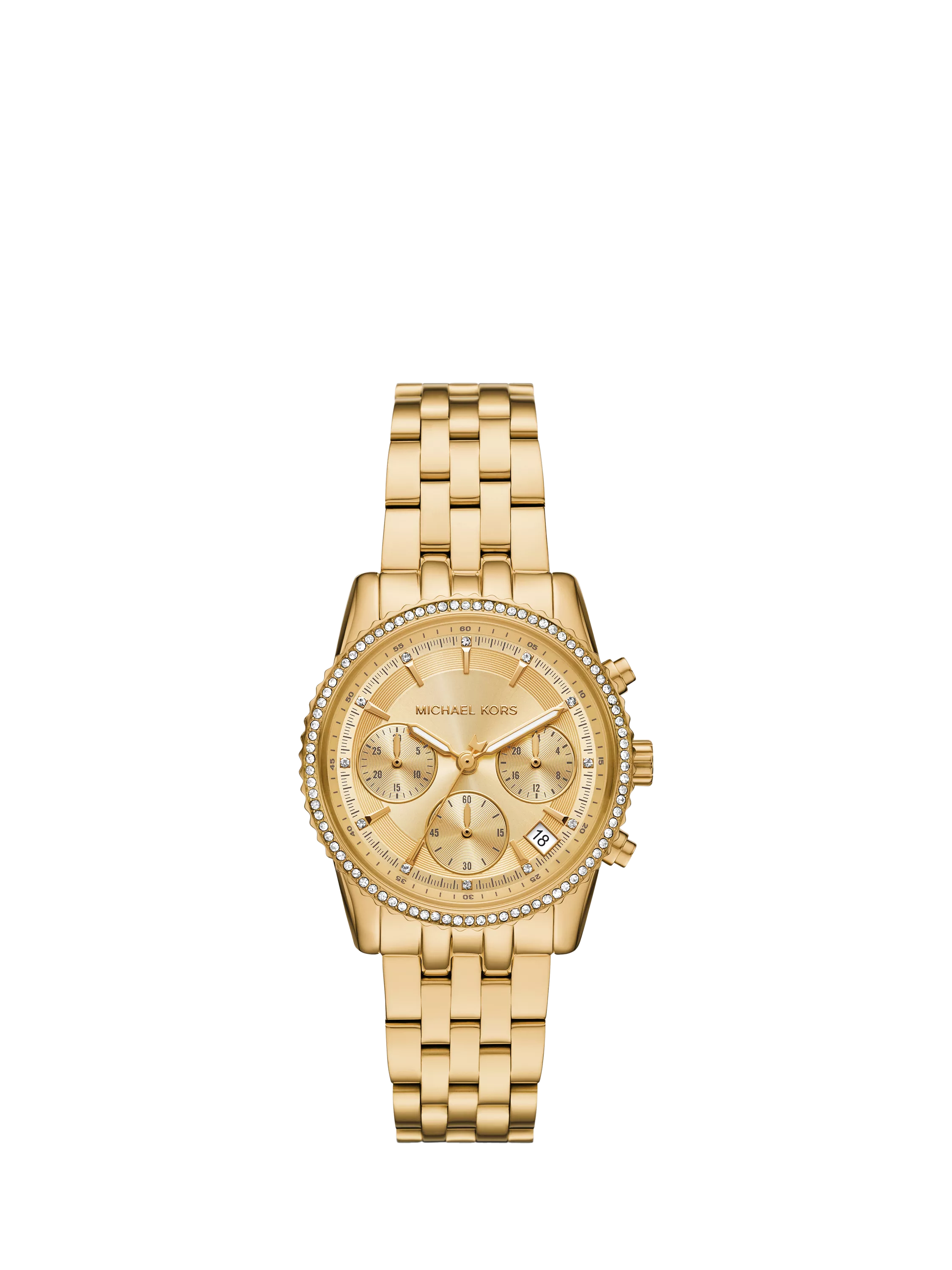 Michael Kors Mini Bryant Chronograph gold stainless steel watch - British product