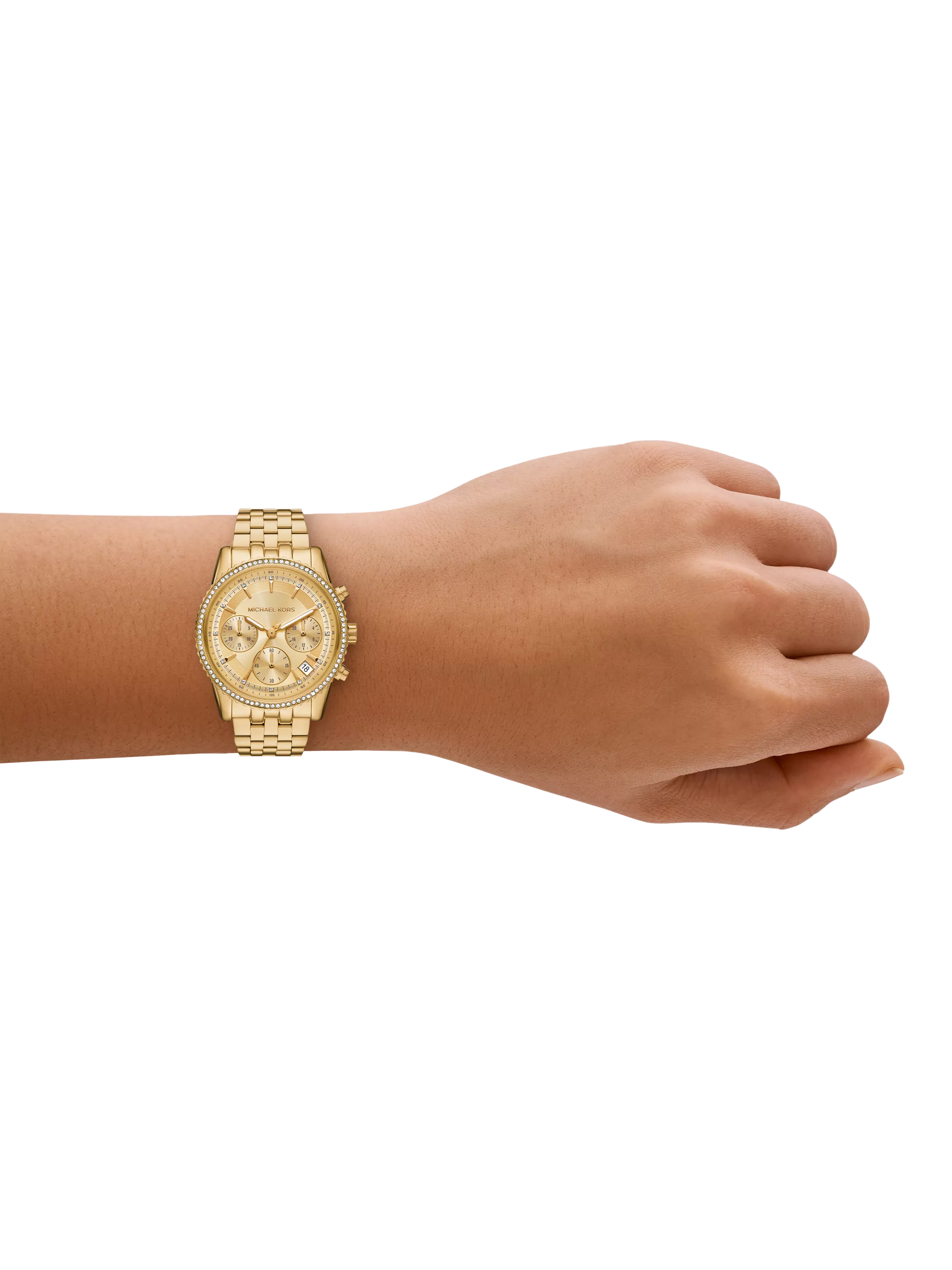 Michael Kors Mini Bryant Chronograph gold stainless steel watch - British product