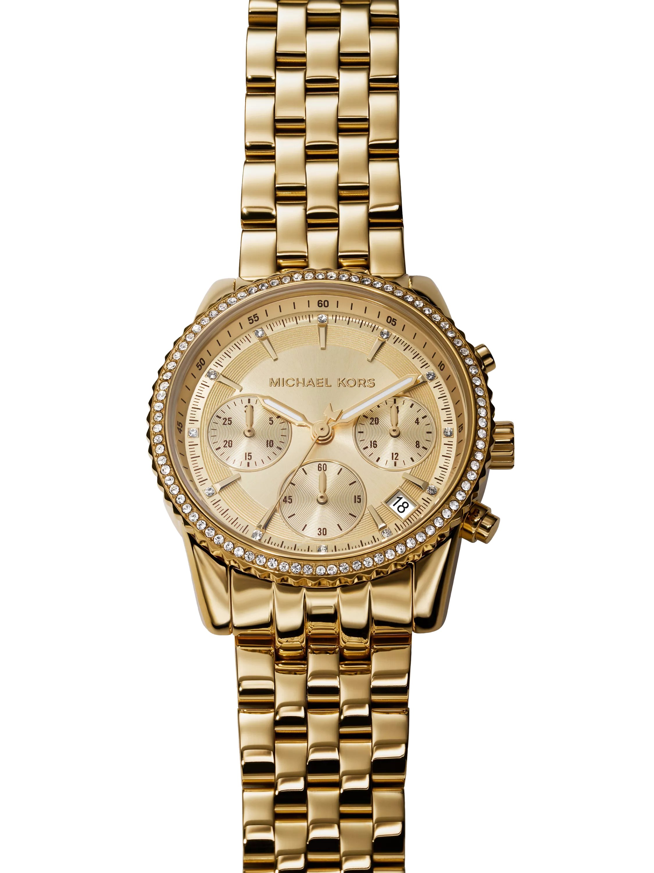 Michael Kors Mini Bryant Chronograph gold stainless steel watch - British product