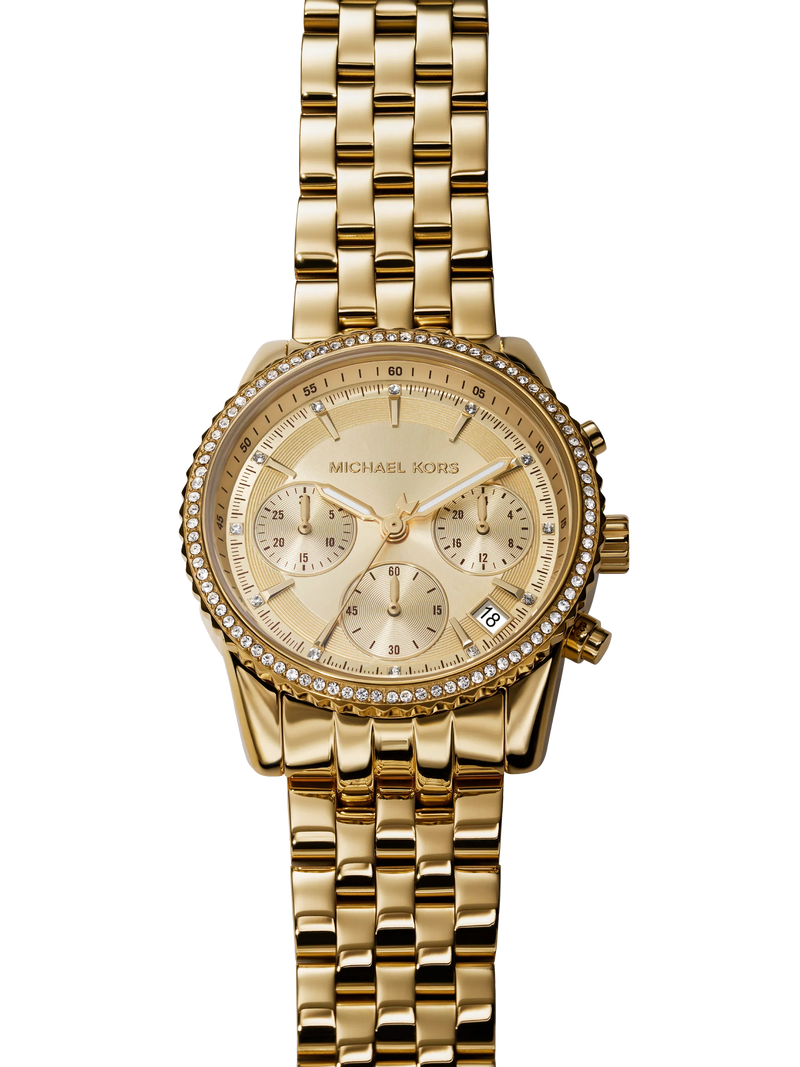 Michael Kors Mini Bryant Chronograph gold stainless steel watch - British product