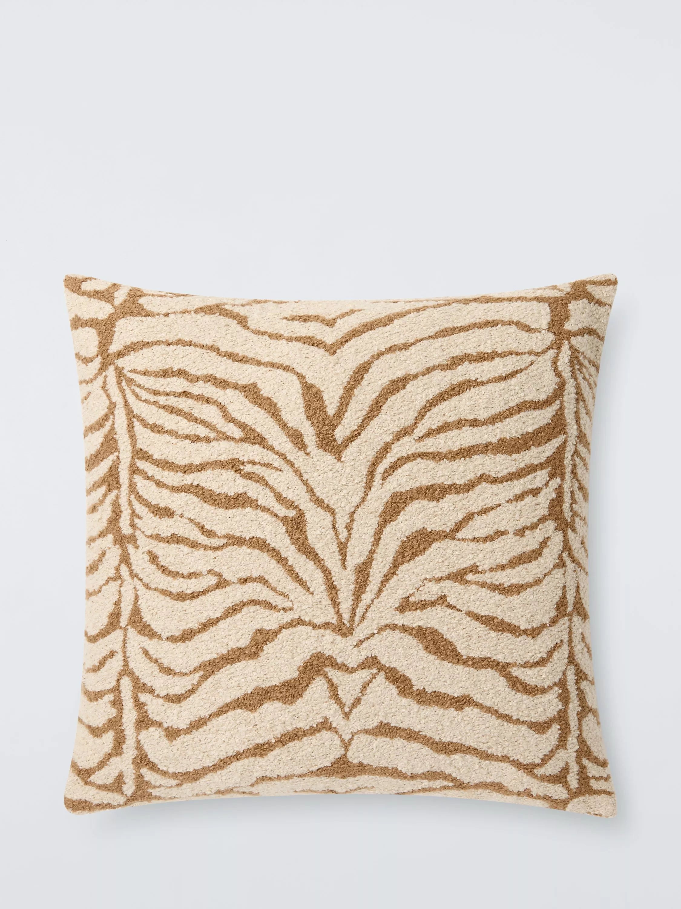 John Lewis zebra boucle cushion caramel 45cm, imported from the UK