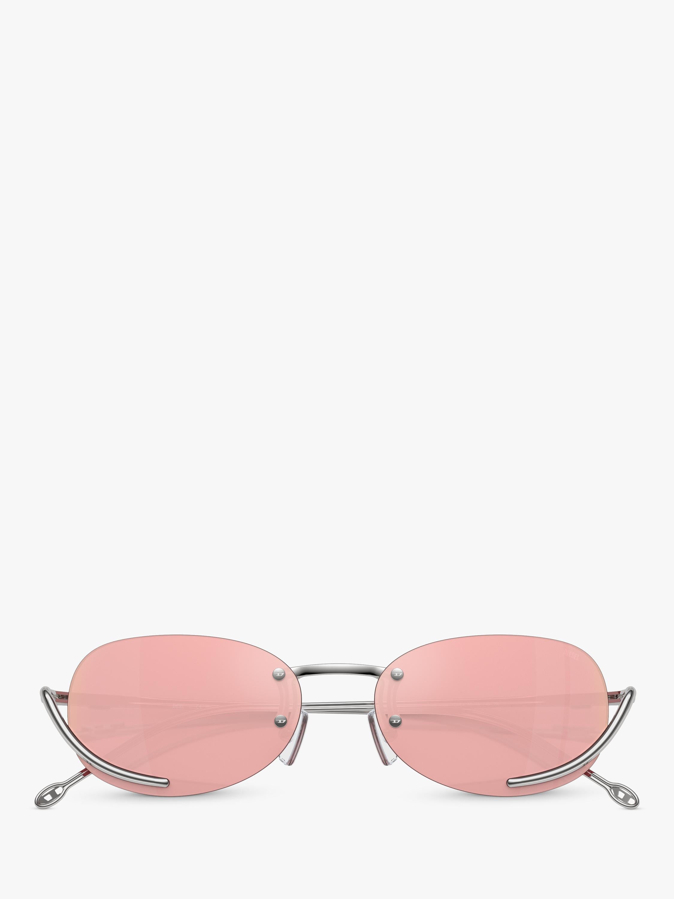 Diesel oval sunglasses with polyamide frame in pink (British brand)