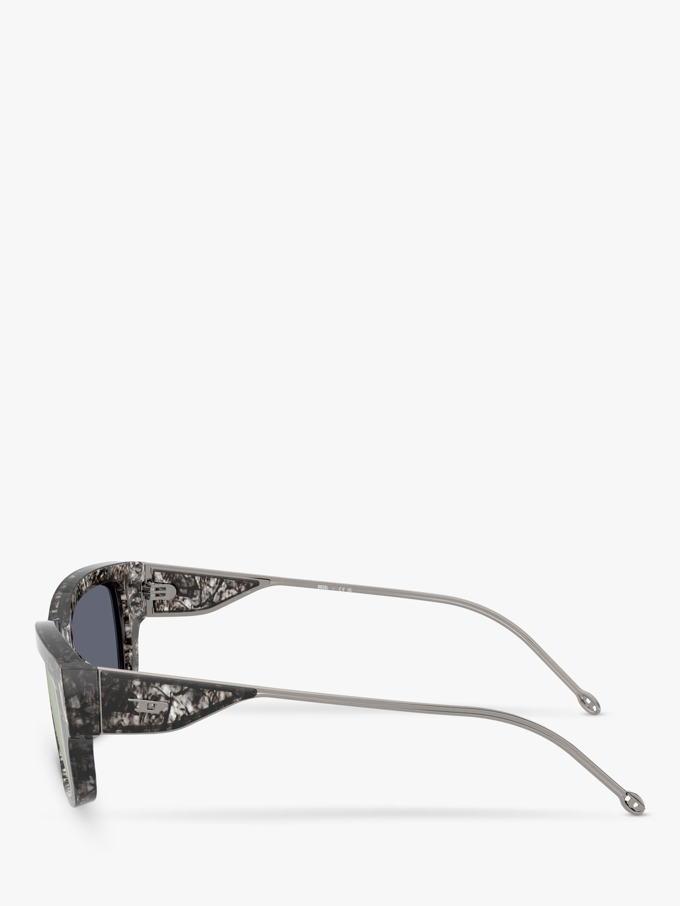 Diesel rectangular sunglasses with gradient tinted lenses and brown frame - British product