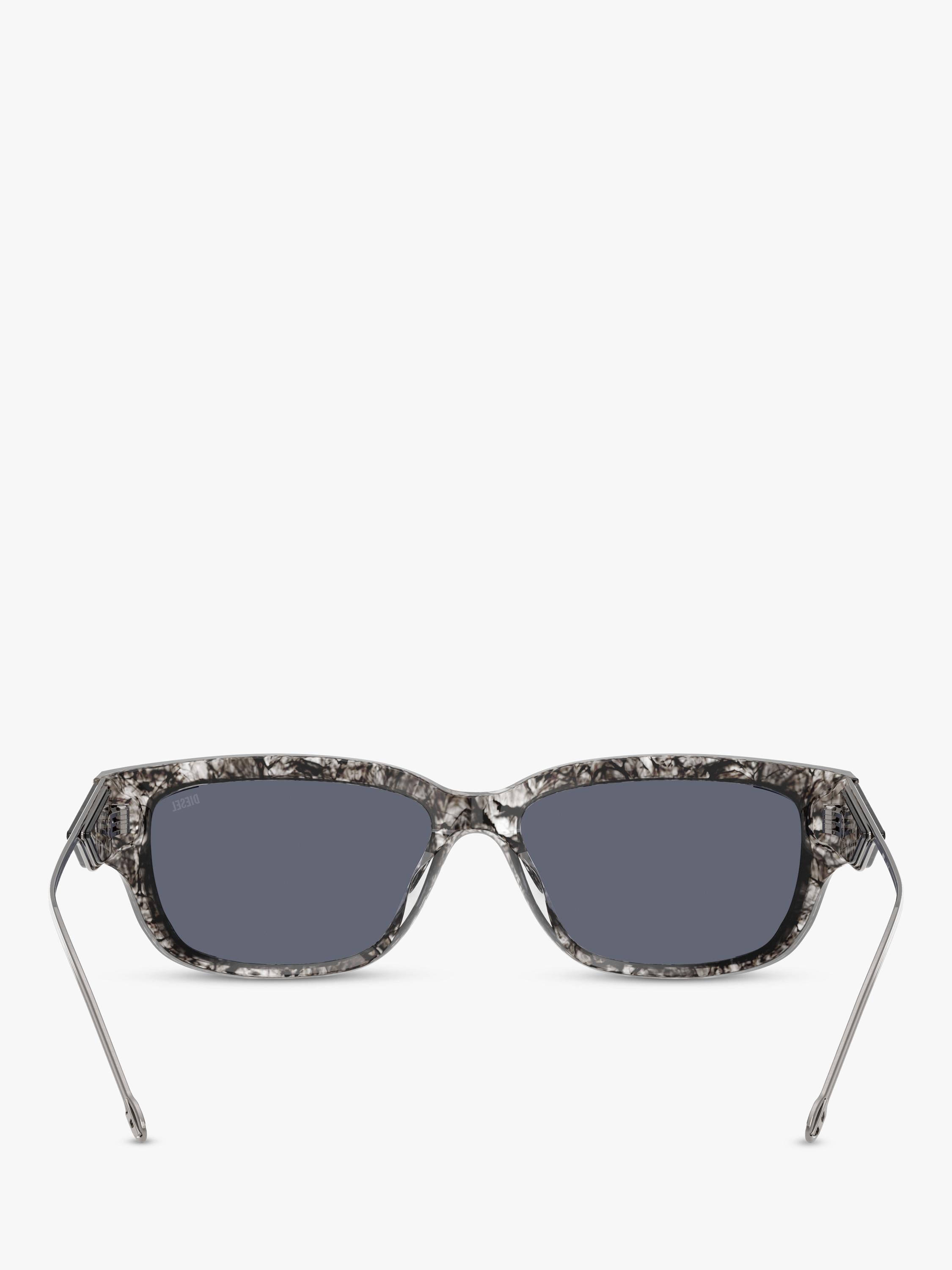 Diesel rectangular sunglasses with gradient tinted lenses and brown frame - British product