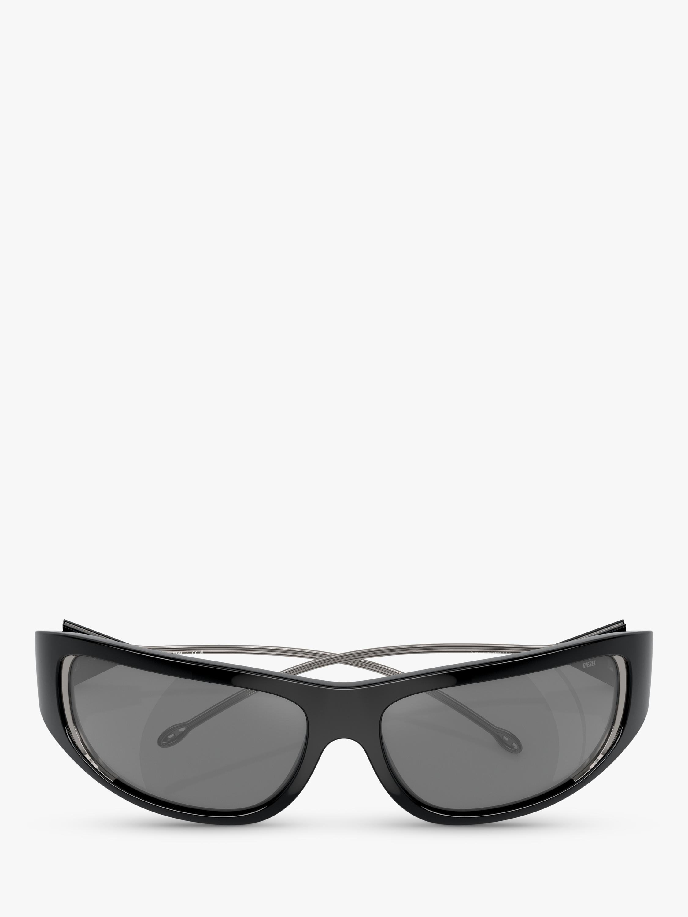 Diesel DL3001 wrap sunglasses black grey, imported from the UK
