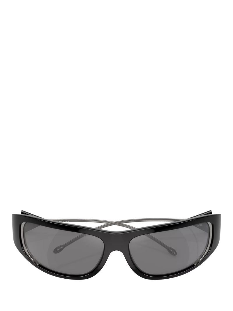 Diesel DL3001 wrap sunglasses black grey, imported from the UK