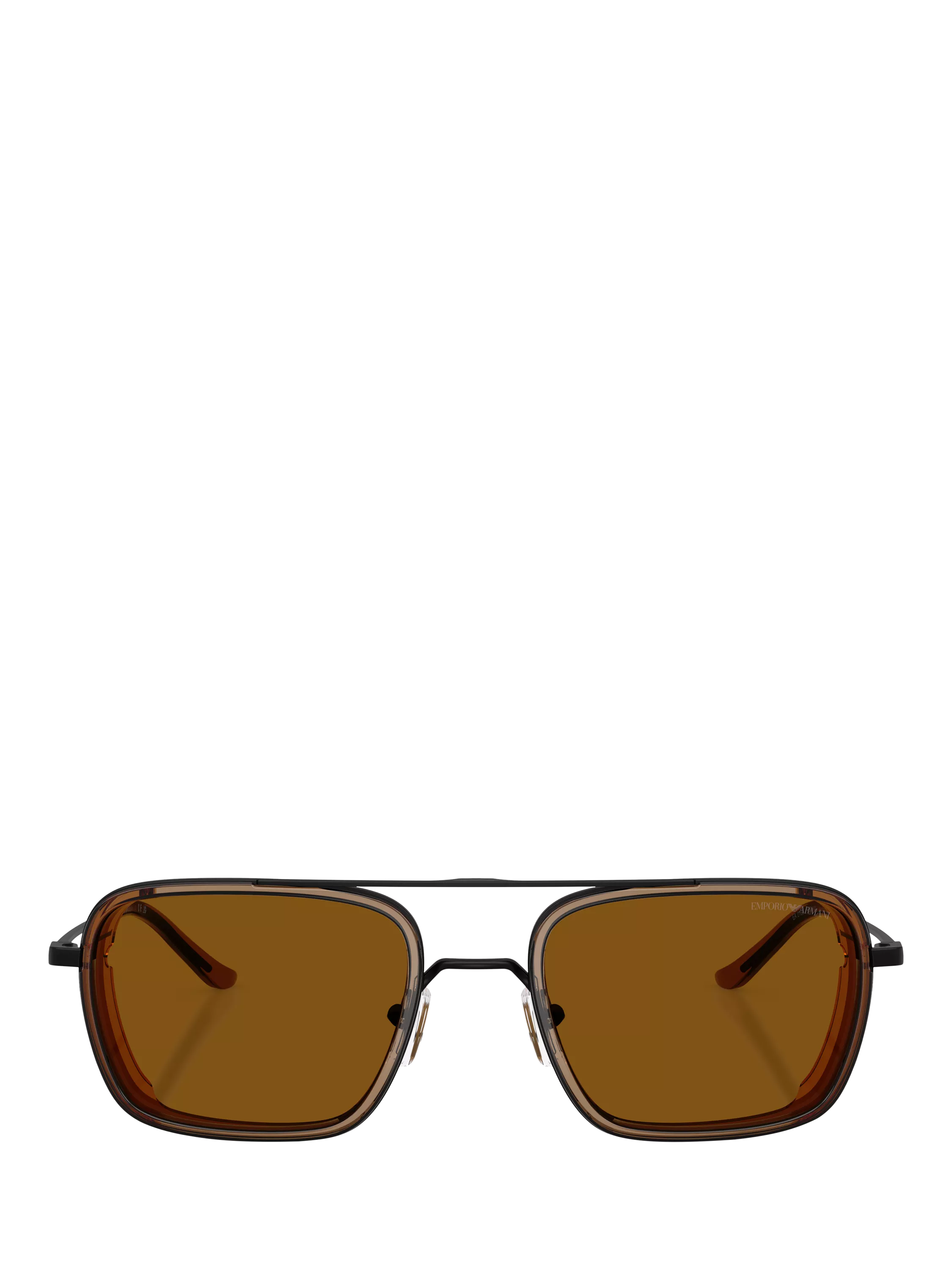 Emporio Armani square sunglasses black frame brown lens - British product