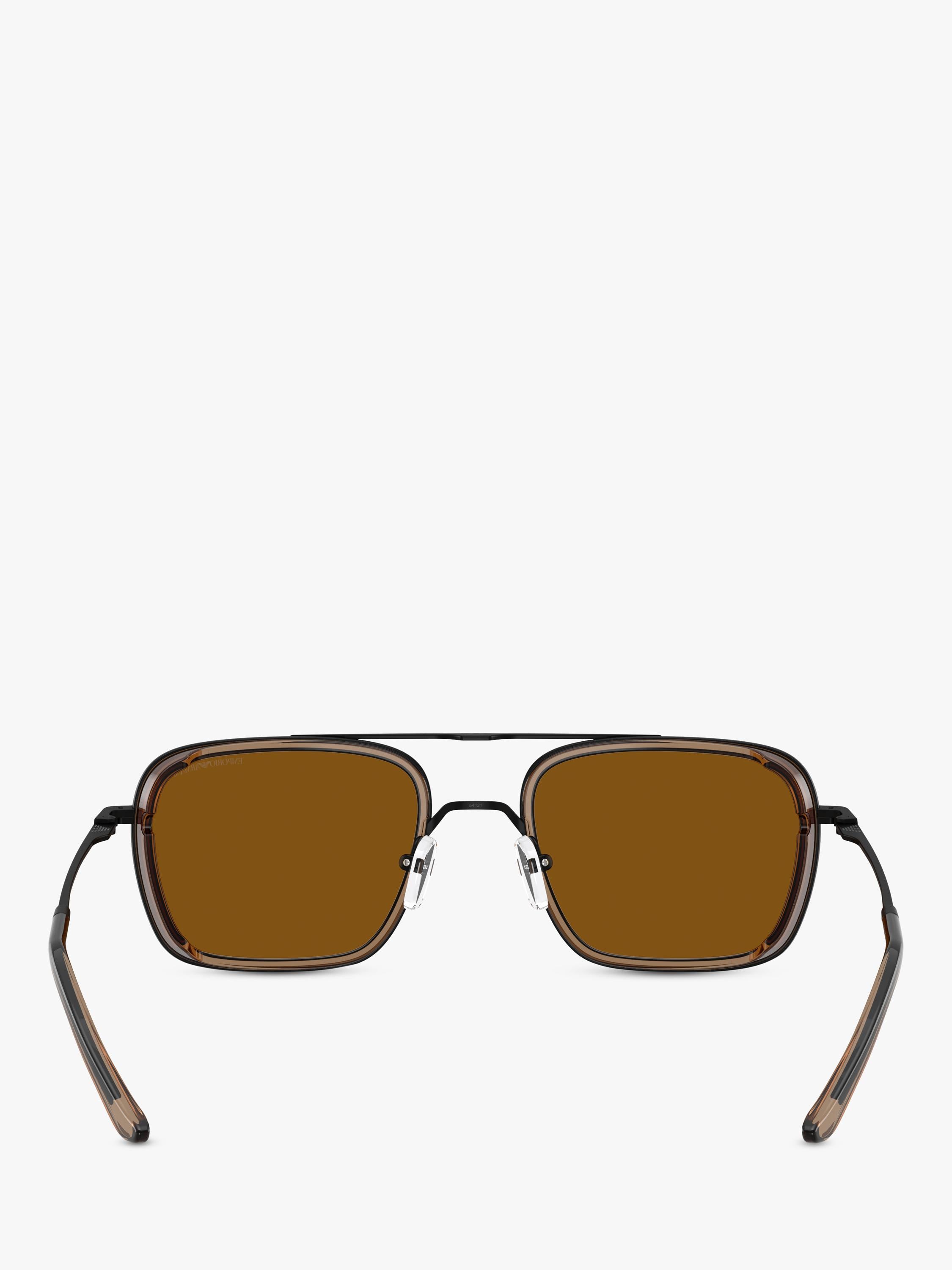 Emporio Armani square sunglasses black frame brown lens - British product
