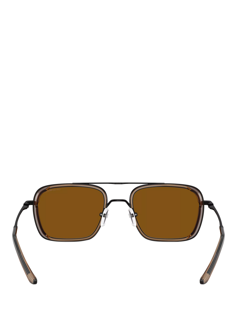 Emporio Armani square sunglasses black frame brown lens - British product