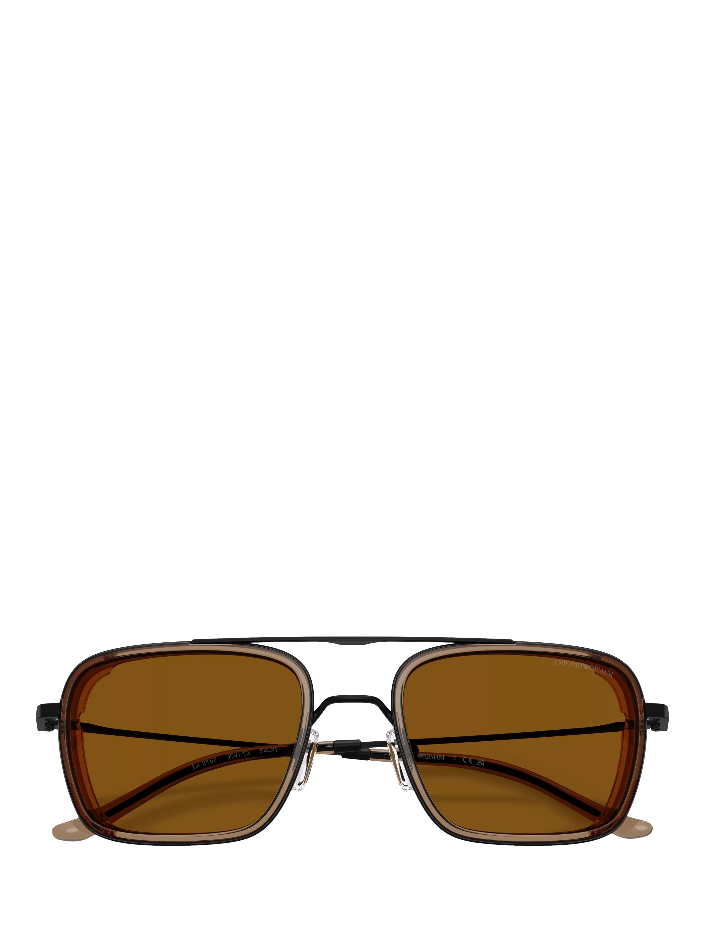 Emporio Armani square sunglasses black frame brown lens - British product