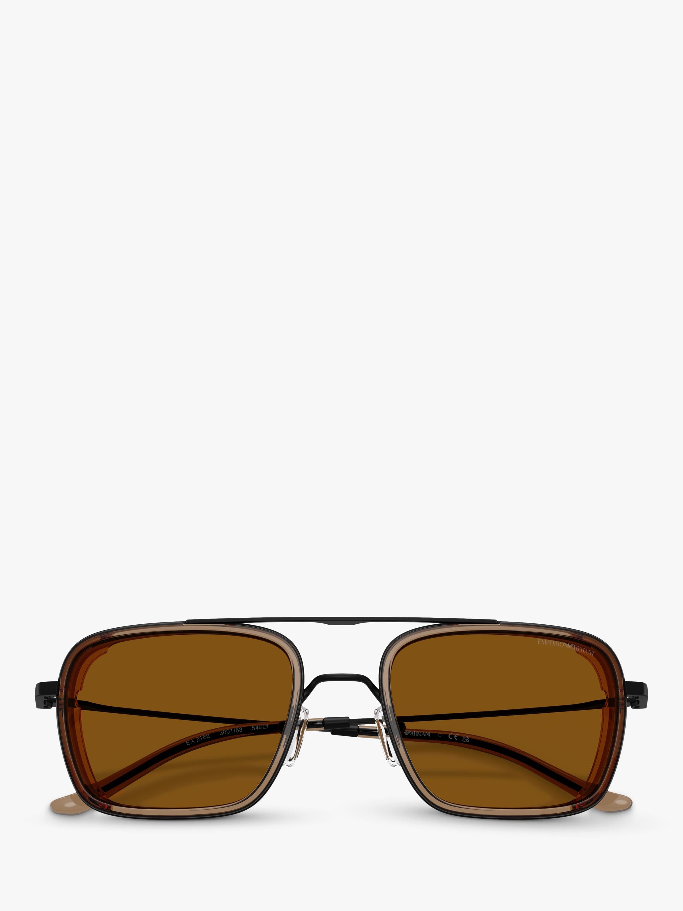 Emporio Armani square sunglasses black frame brown lens - British product