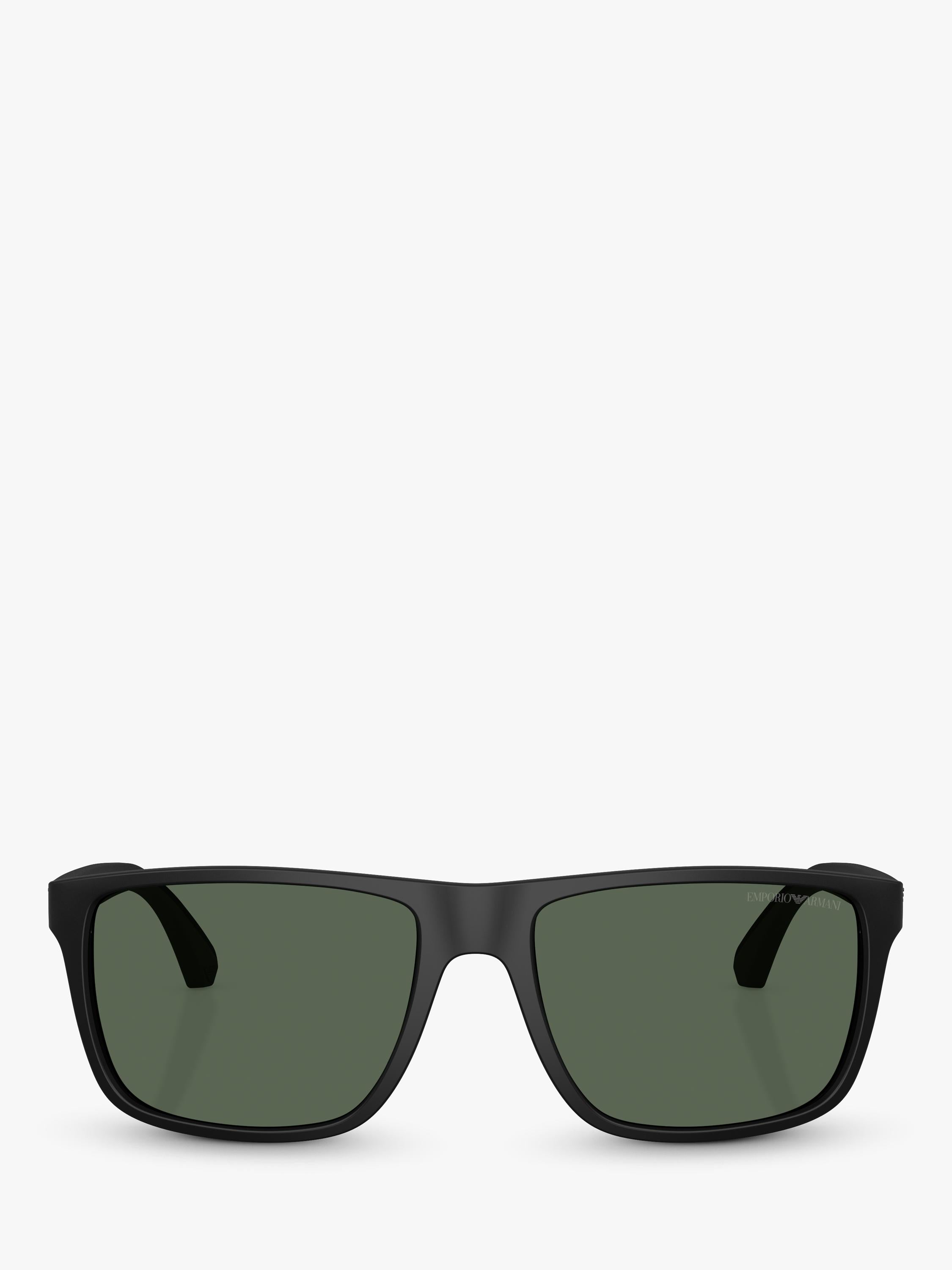 Emporio Armani square sunglasses black frame green tinted lenses, imported from the UK