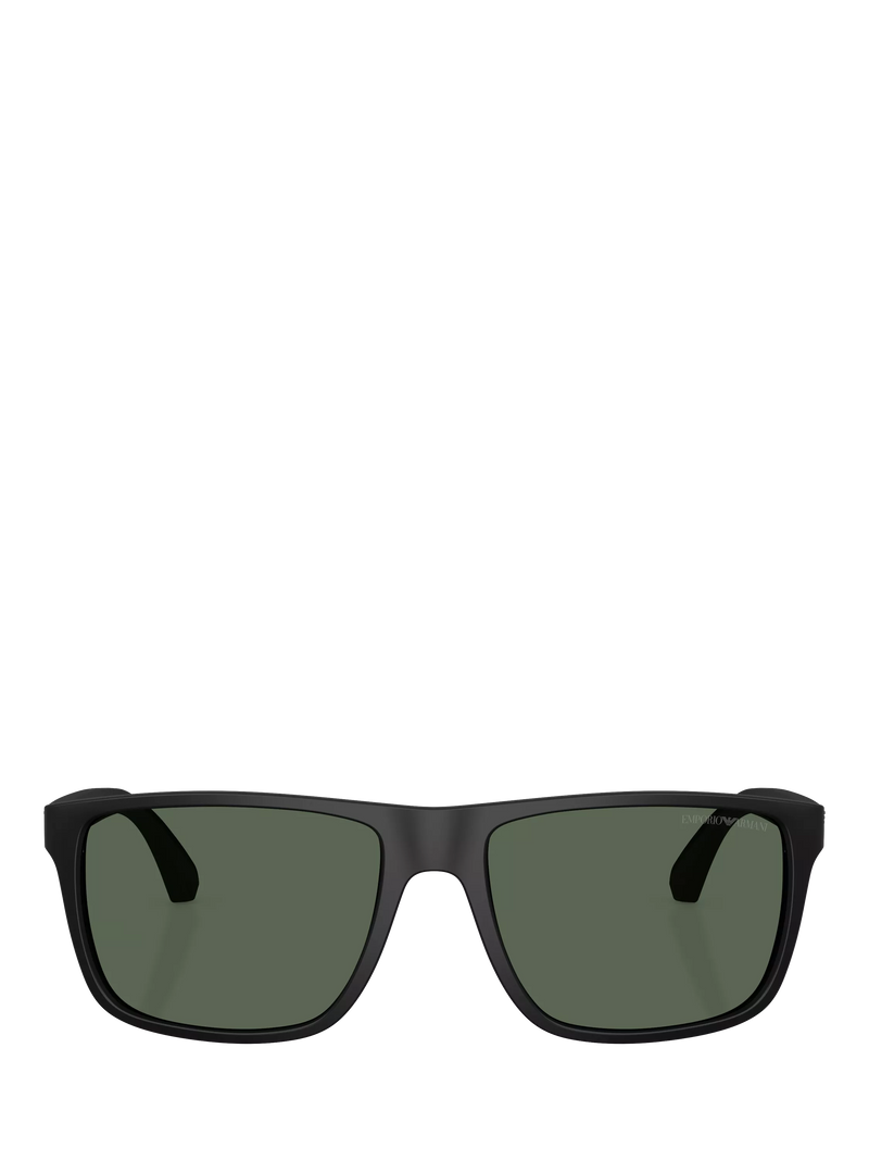 Emporio Armani square sunglasses black frame green tinted lenses, imported from the UK